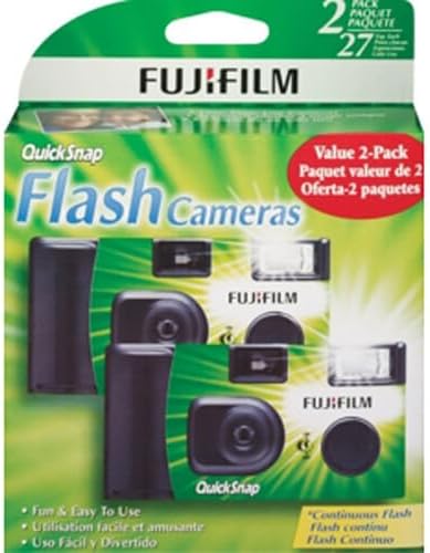 FUJIFILM QuickSnap Flash 400 One-Time-Use Disposable Camera with Flash (4X 2 Pack) Bundle with Microfiber Cleaning Cloth