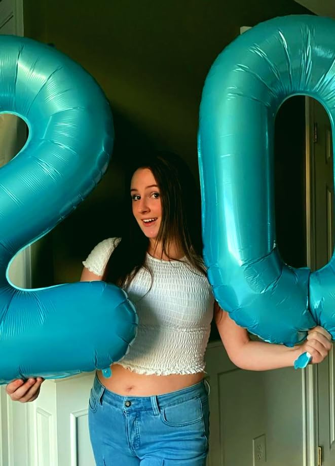 Blue Helium Number Balloon 40 Inch, Giant Foil Blue Number 0 Birthday Balloons, Large Numbers 10 20 30 40 50 60 70 80 90 100 2026, Party Celebration Supplies Decorations