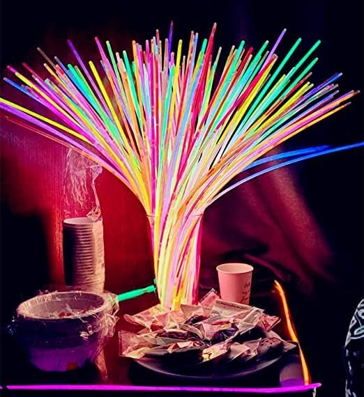 Glow Fever Glow Sticks Bulk 100ct 22'' Glow Necklaces with Connectors, Neon Light Sticks for Party Festivals Raves Concert Birthday Wedding, Pink