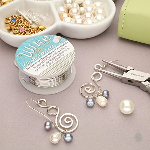 The Beadsmith Wire Elements Craft Wire – Tarnish Resistant, Soft Temper, Round, Brush Silver Color – 0.81mm, 20 Gauge, 6 Yard Spool – Jewelry Making, Wire Wrapping, Floral, & Other DIY Crafts