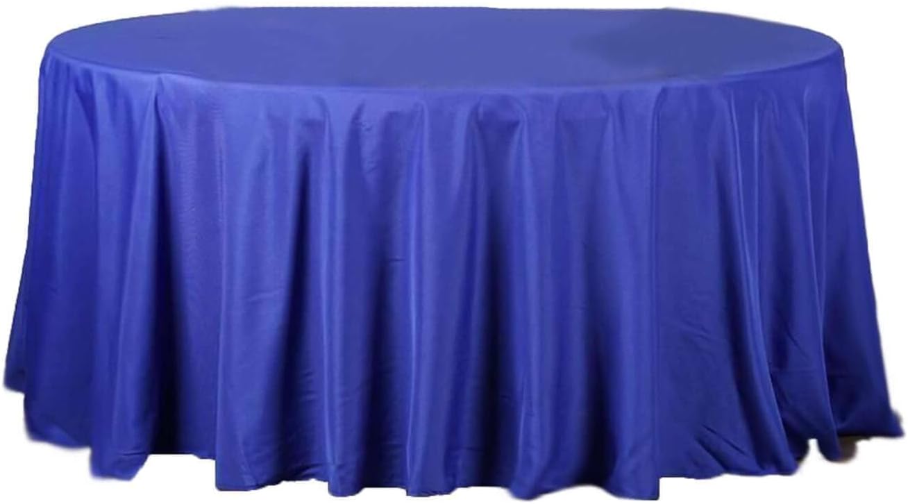 Efavormart Round Tablecloth, 108 Inch Stain & Wrinkle Resistant Washable Table Cloth, Decorative Polyester Fabric Table Cover for Banquet, Wedding, Dining- Royal Blue