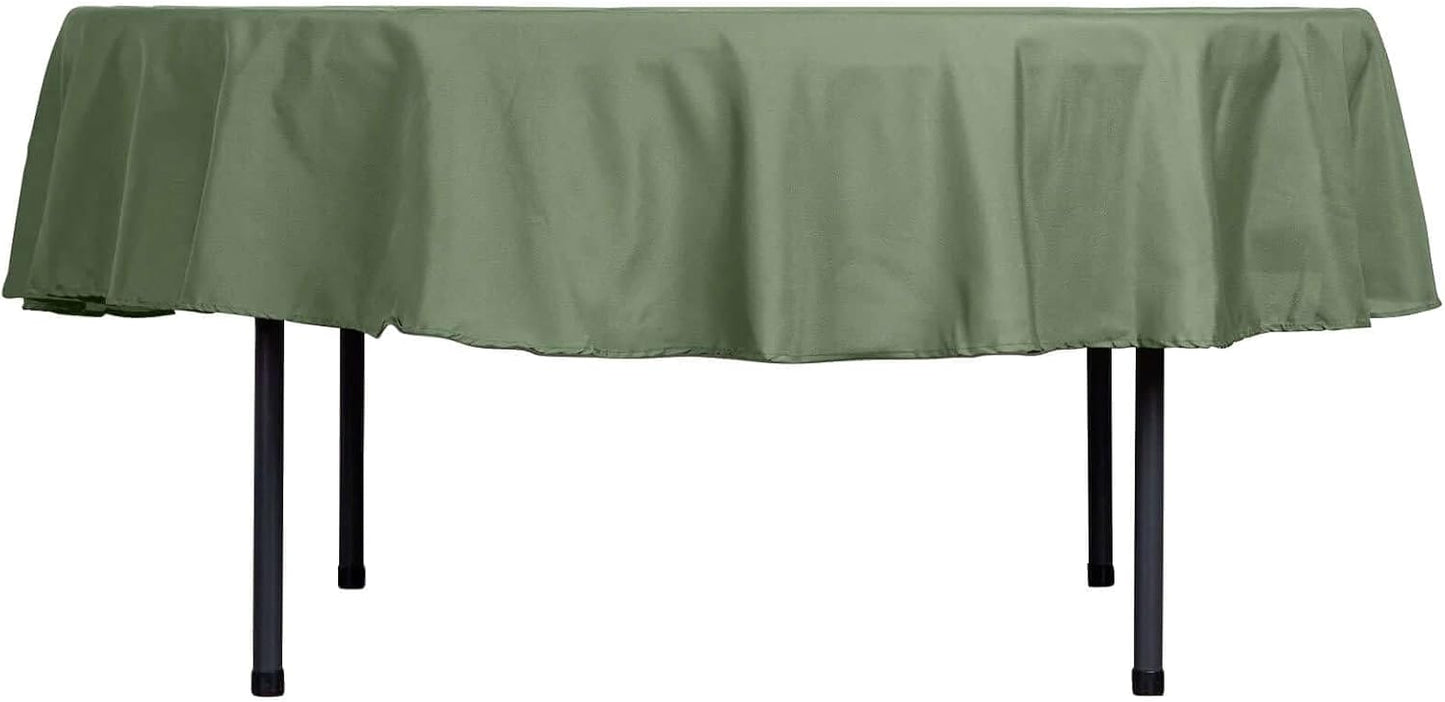 Efavormart Round Tablecloth, 90 Inch Stain & Wrinkle Resistant Washable Table Cloth, Decorative Polyester Fabric Table Cover for Banquet, Wedding, Dining- Willow Green