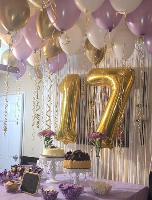 Gold Mylar Number 27 Balloon 40 inch, Number 27 Birthday Balloon for Boy Girl, Gold Foil 27 Balloon for 27 Birthday Party, Anniversary Celebration Number Balloons Decorations