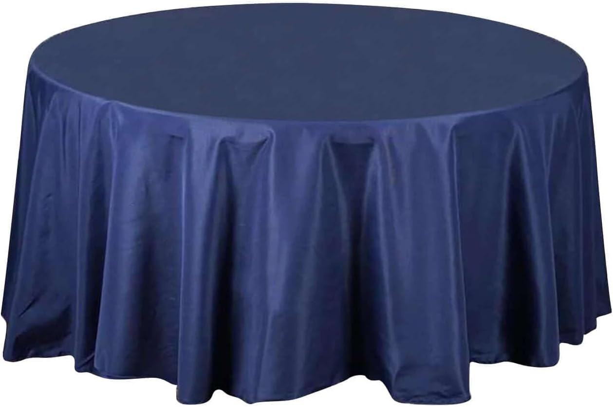 Efavormart Round Tablecloth, 108 Inch Stain & Wrinkle Resistant Washable Table Cloth, Decorative Polyester Fabric Table Cover for Banquet, Wedding, Dining- Navy Blue