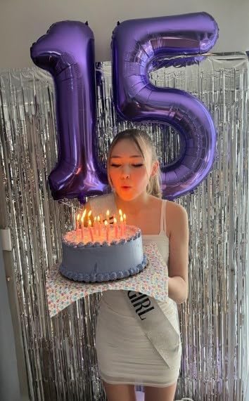 Purple Number 7 Balloon - 40 Inch, Birthday Party Decorations, Anniversary & Graduation Supplies