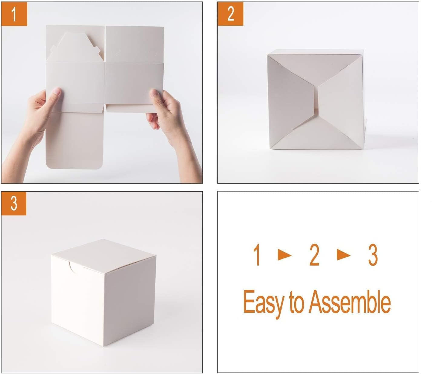 GEFTOL Gift Box 20 Pack 8 x 8 x 4 inches Fold Box Paper Gift Box Bridesmaids Proposal Box for Bridal Birthday Party Christmas(White)