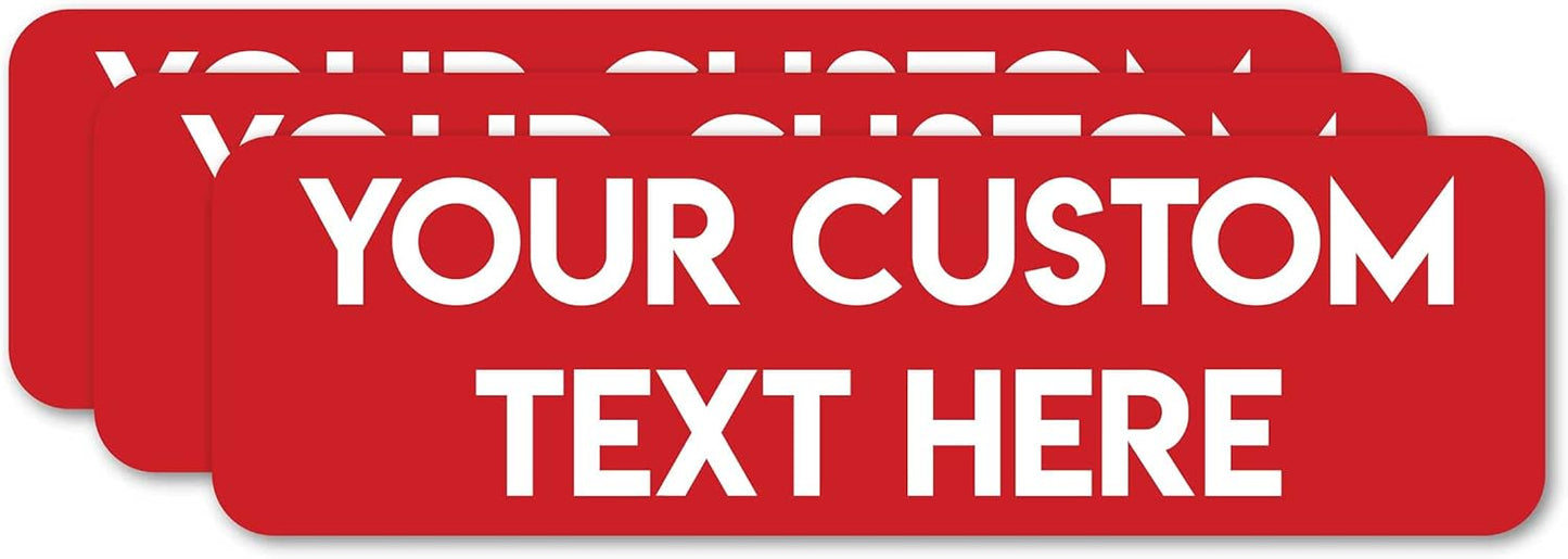 Design Your Own Custom Weatherproof Decal Text Sticker for Tumbler Cup, Laptop, RV, Cars, Trucks, Phones, Boats, Helmets, ATV, Bottles, and Vehicles (3 Pack) (3"x10" Rectangle)