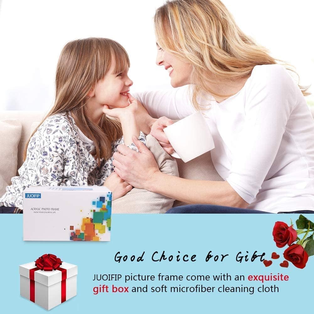 2 Pack 11x14 Acrylic Picture Frame,Clear Double Sided Magnetic Frames With Stand,Frameless Floating Frame for Artwork Poster Certificate Document