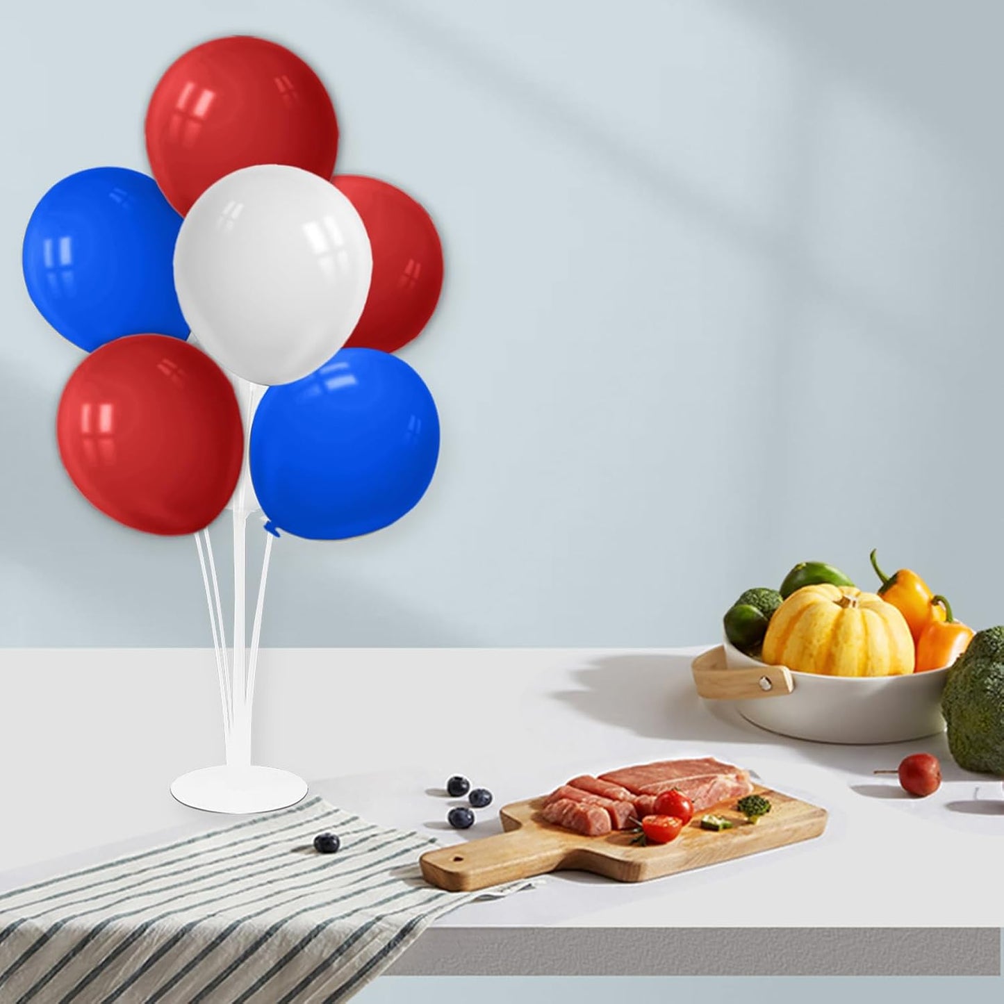 Red White and Blue Balloon Stand Centerpiece Table Decorations for 4th of July Father's Day Graduation Birthday Party Decorations(Red white blue set4)