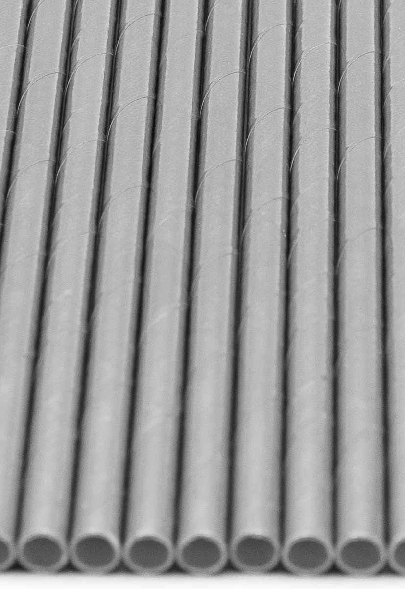 Pack of 300 Silver Foil Biodegradable 4-Ply Paper Drinking Straws (Compostable, Non-toxic, BPA-free)