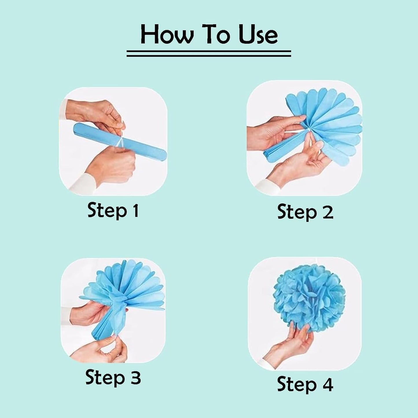 ZOOYOO Navy Blue and Yellow Paper Pom Poms Decorations for Party Ceiling Hanging Tissue Flowers Decorations 12pcs(2 Color of 10 Inch, 12 Inch)