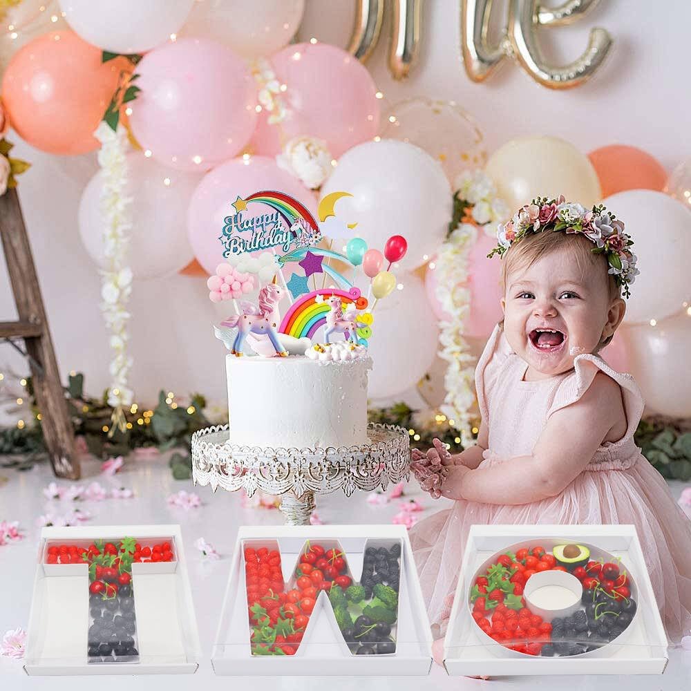 12" Fillable Cardboard Letter Charcuterie Gift Cupcake Box With Cover Sweets Packaging (O)