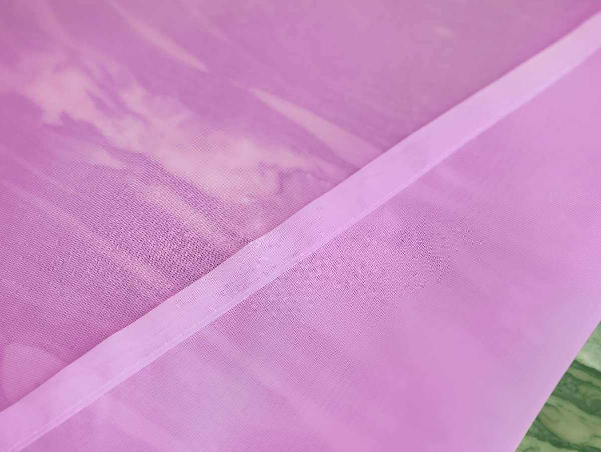 Window Pink Sheer Curtains 63 Inches Long 2 Panels Sheer Curtain Basic Rod Pocket Panel for Bedroom Children Living Room Yard Kitchen (Pink, 52" W x 63" L | 2 pcs)