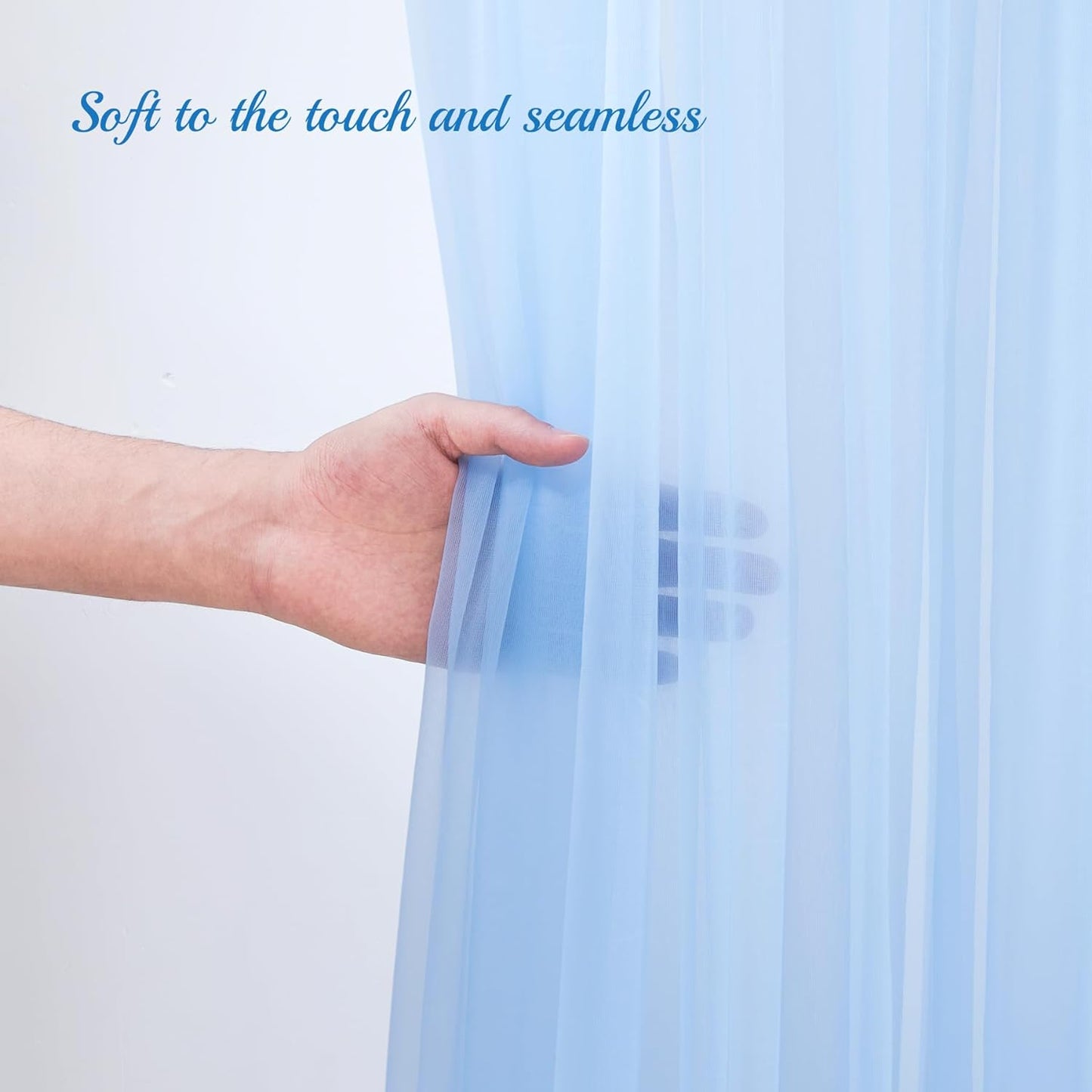 PARTISKY 20ft X 10ft Baby Blue Tulle Backdrop Curtain for Parites, Sheer Backdrop Curtains Fabric Drapes for Wedding Ceremony Arch Party Stage Decorations