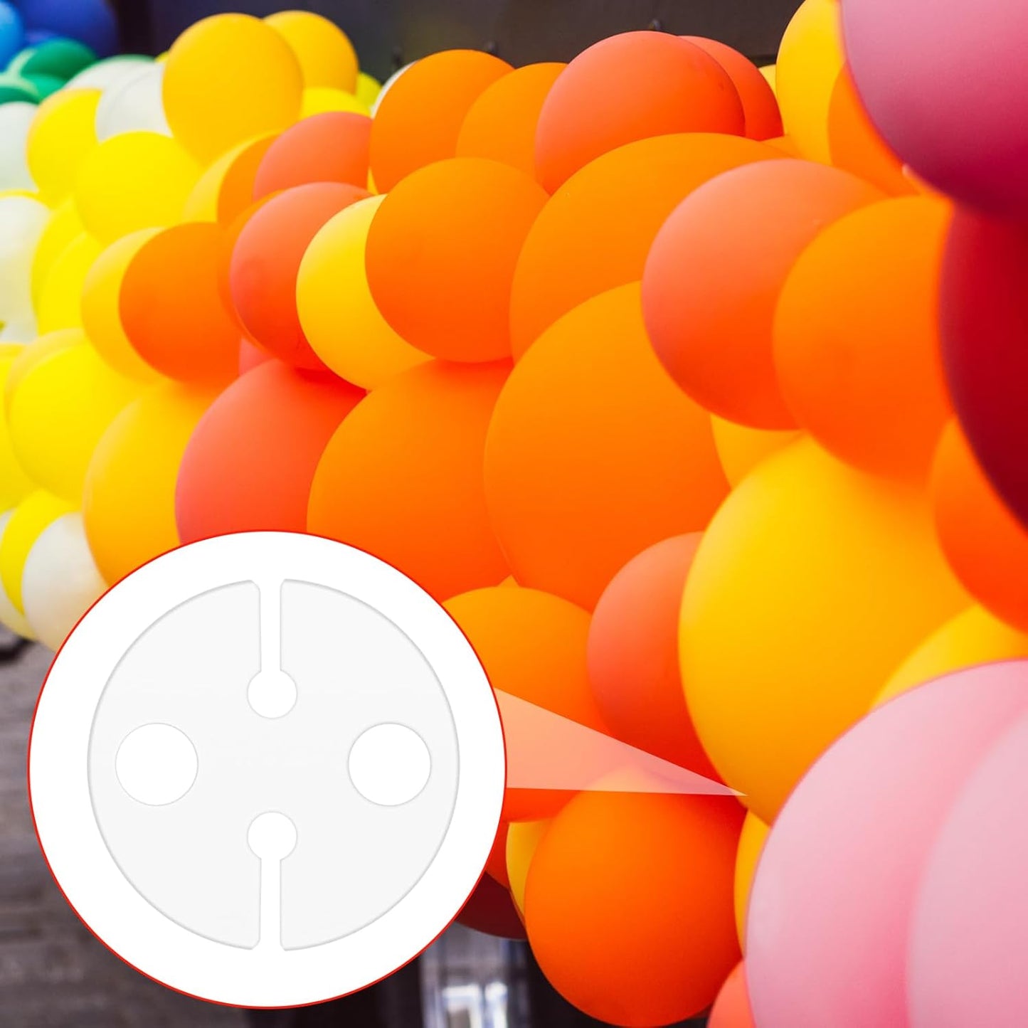 Kigley 200 Pcs White Clear Balloon Clips for Sealing Plastic Round Tie Tool, Fasteners for Quick Knotting, Wedding Party Birthday Christmas Arch Accessories, 23 x 2 mm