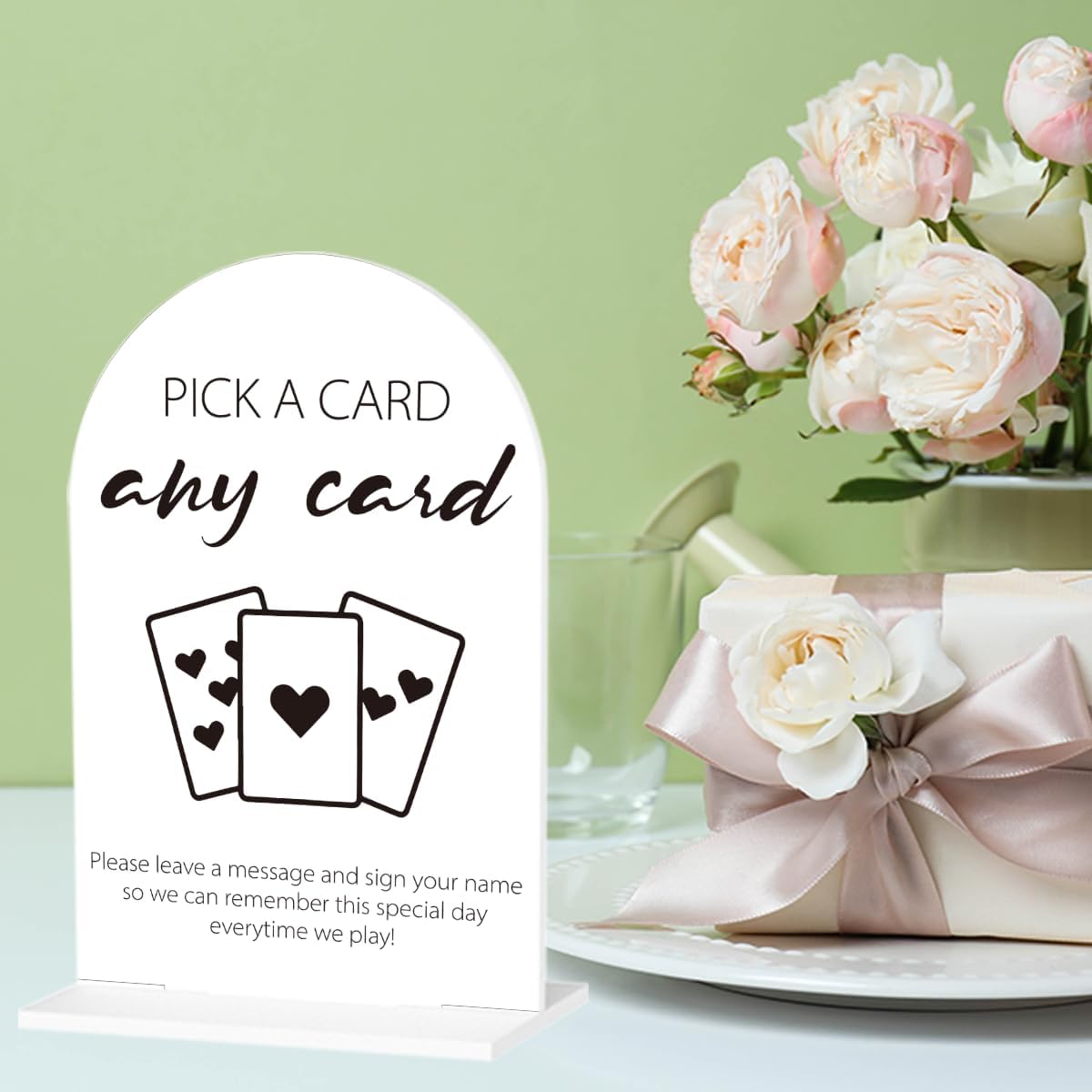 Playing Cards Guest Sign, Wedding Guest Book Desk Decor, Wedding Engagement Bridal Shower Reception Party Table Desk Acrylic Decor