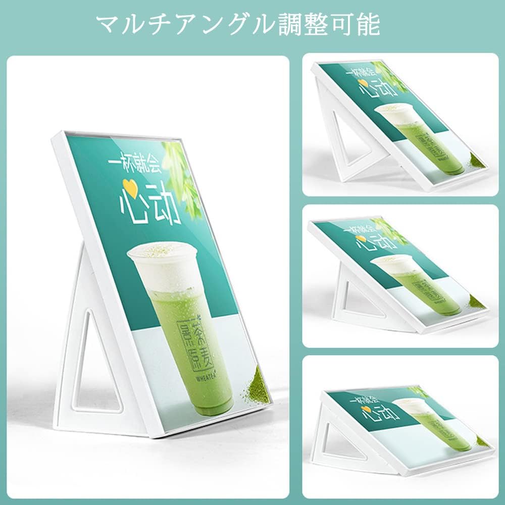 ABS Plastic Sign Holder,Menu Displays L Shape Sign Stand Vertical/Horizontal Use (White A3 297×420mm/11.69×16.54inches)