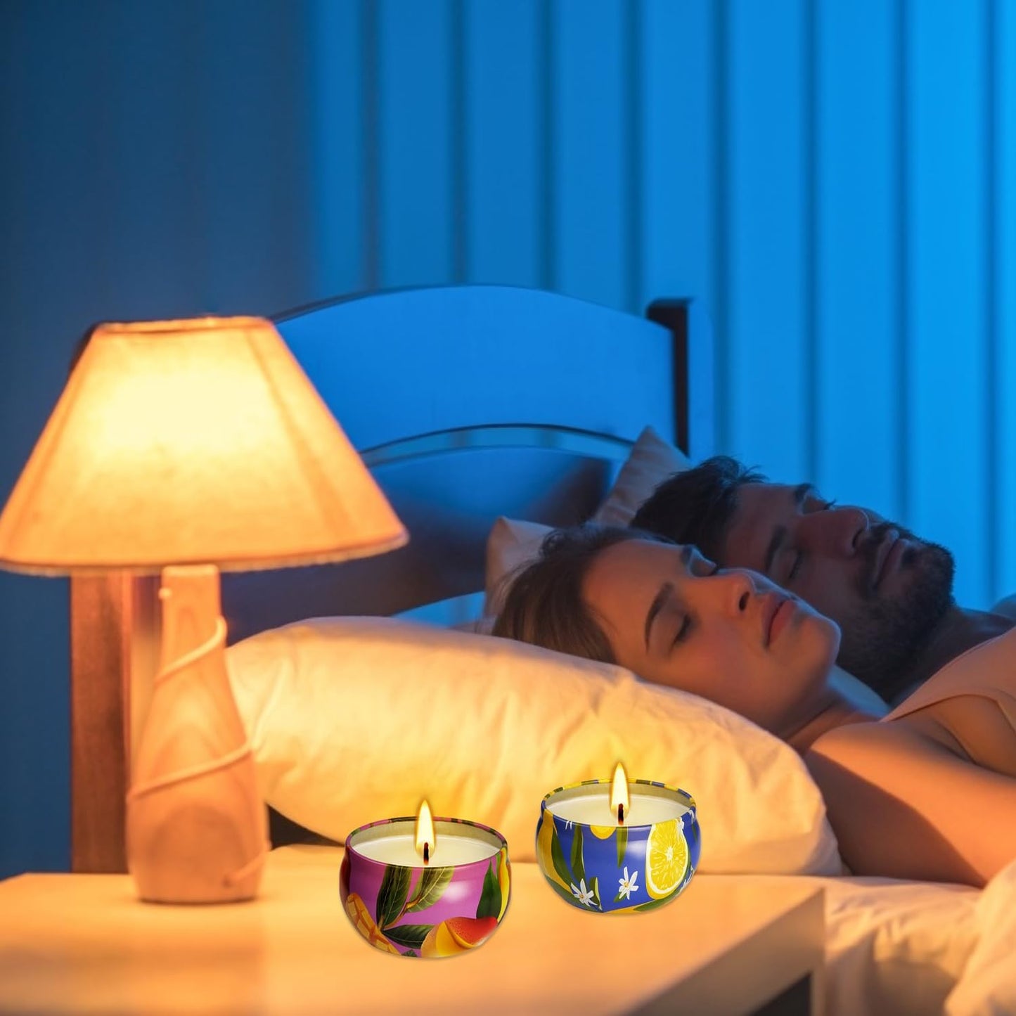 2 Pack Lemon and Mango Flavors Scented Candle 2.5 oz Aromatherapy Candles for Home Decor Candle,Party,Travel, Spa, Bath, Yoga