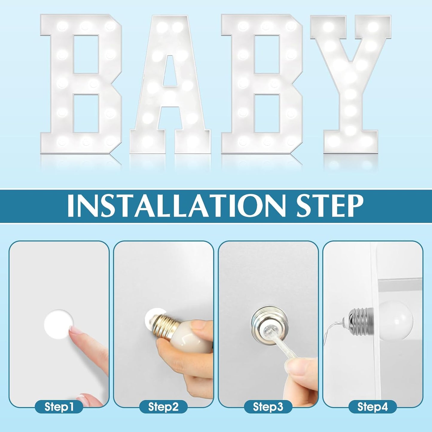 Ledido 4FT Marquee Light Up Letters, Cool White Light Up Letters Large Marquee Letter for Party Decorations, Mosaic Letter K for Balloons, Wedding Birthday Graduation Decor