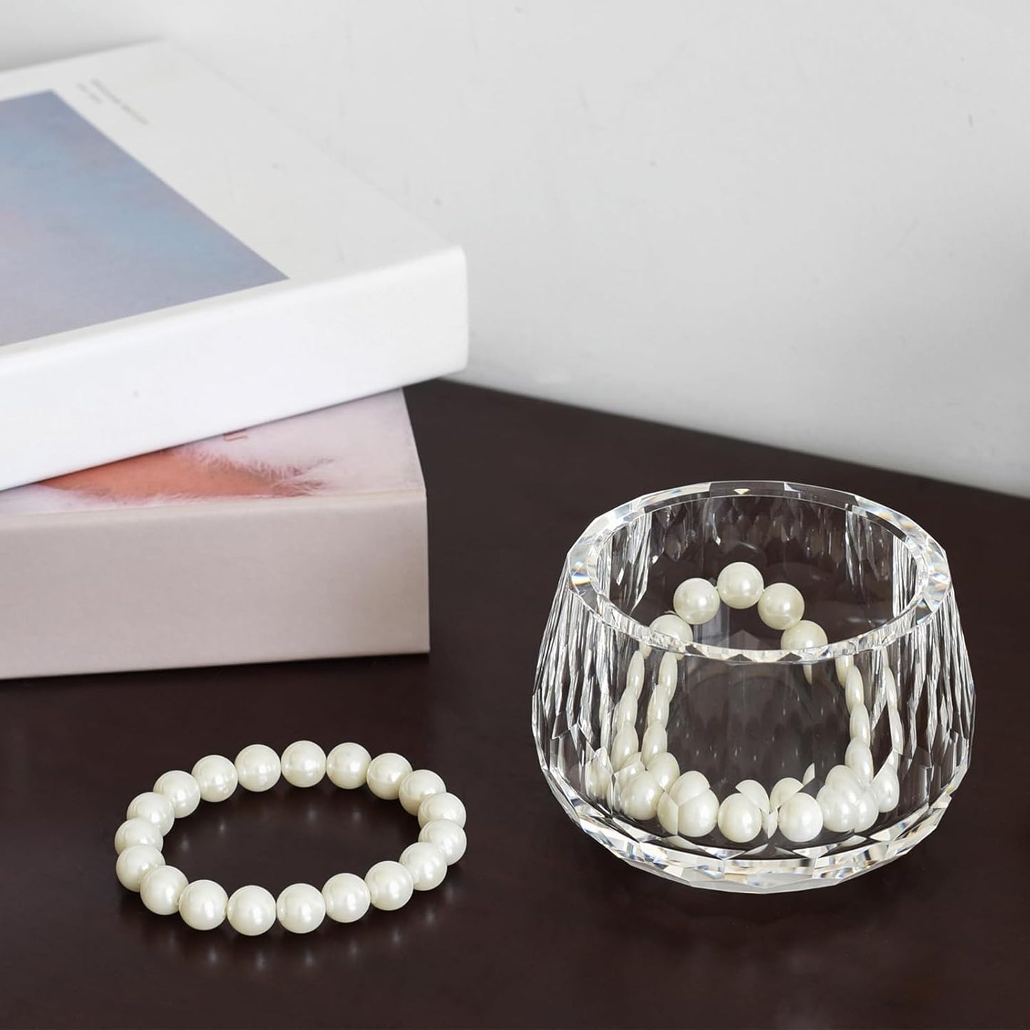 kitCom Crystal Jewelry Jar, Crystal Wedding Candy Buffet Jar, Home Decoration Party Cotton Swab Storage, Office Birthday Gift