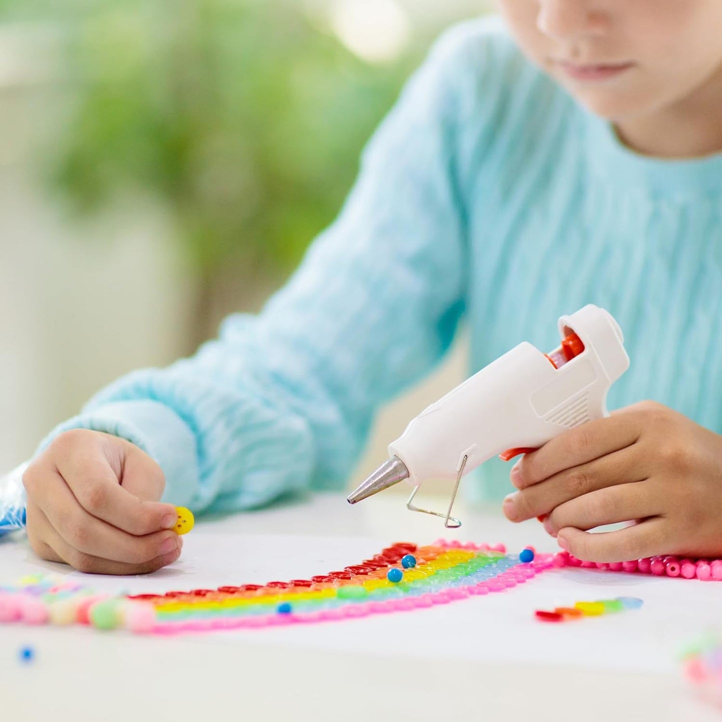 HARFINGTON 10pcs Hot Glue Sticks 0.28" Dia x 11.81" Long EVA Mini Hot Melt Adhesive Glue Stick for Hot Melt Gun Wood Plastic Glass Flowers Fabrics Foam, White