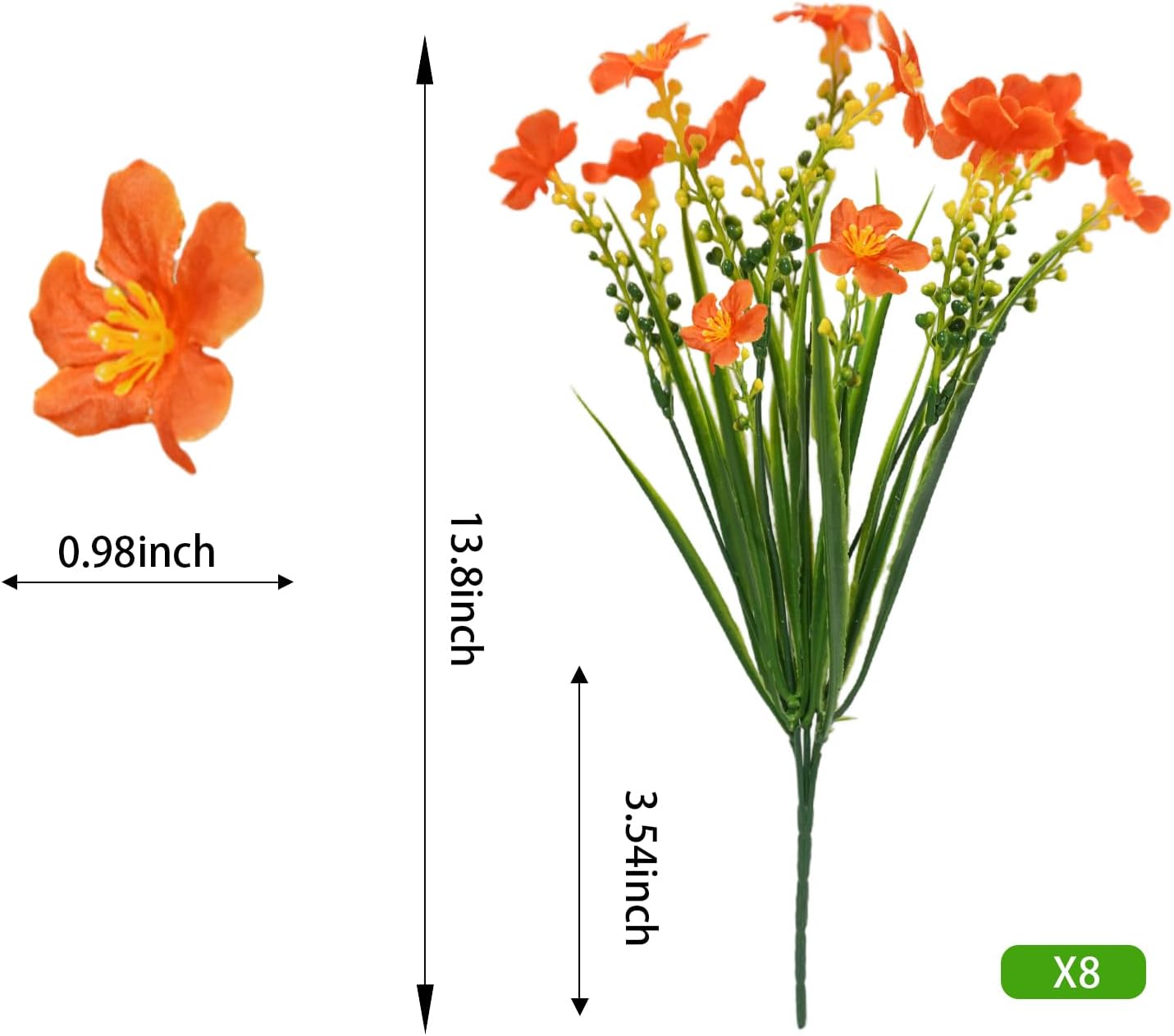 16 Pcs Artificial Fall Flowers for Outdoors, UV Resistant Outdoor Fall Fake Flowers Plants Fuax Fall Shrubs for Autumn Home Garden Porch Window Box Thanksgiving Fall Outdoor Decor