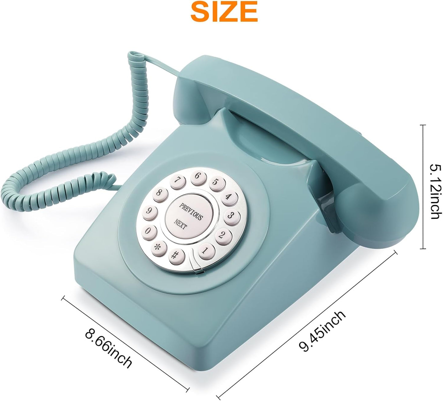 Guest Book Audio Wedding Phone,Record Voice Messages,Retro Guest Book for Wedding or Birthday Party Message Voicemail,Save The Blessings of Your Relatives and Friends(Blue)