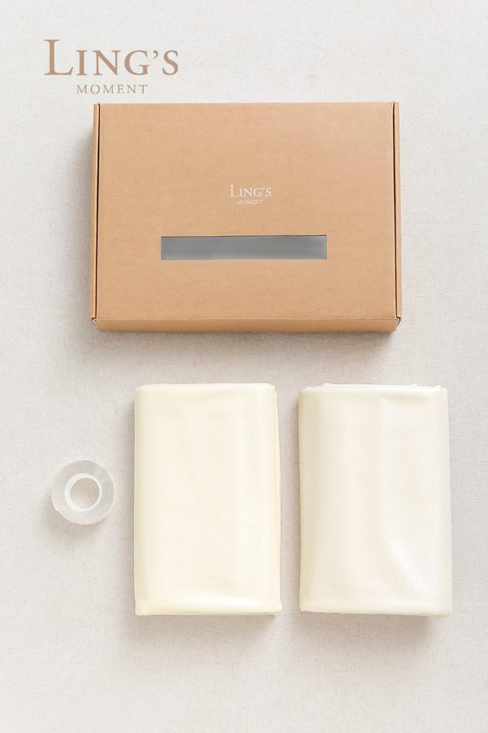 Ling's moment Wedding Arch Draping Fabric 2 Panels 32Ft x 30" Wrinkle-Free Wedding Arch Drapes Chiffon Fabric, Ivory Curtain for Wedding Ceremony Reception Background Party Home Garden Decorations