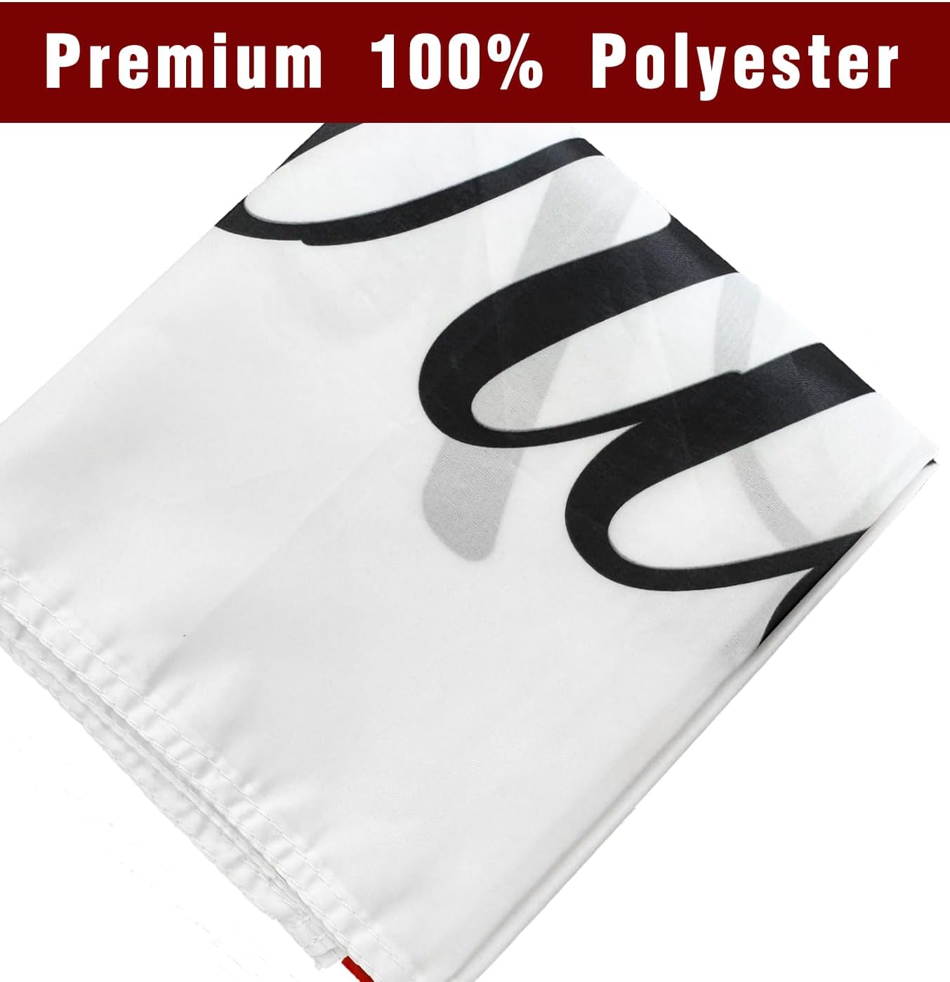 Heart Just Married Flag Banner Outdoor Indoor Decoration Flag 3x5 FT Double Stitched Polyester with Brass Grommets (White)