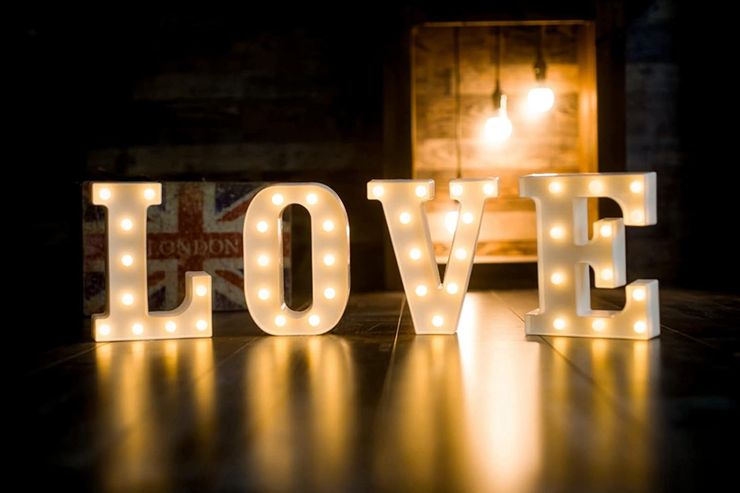 Foaky LED Letter Lights Sign Marquee Light Up Letters Sign for Night Light Wedding/Birthday Party Battery Powered Christmas Lamp Home Bar Decoration(O)