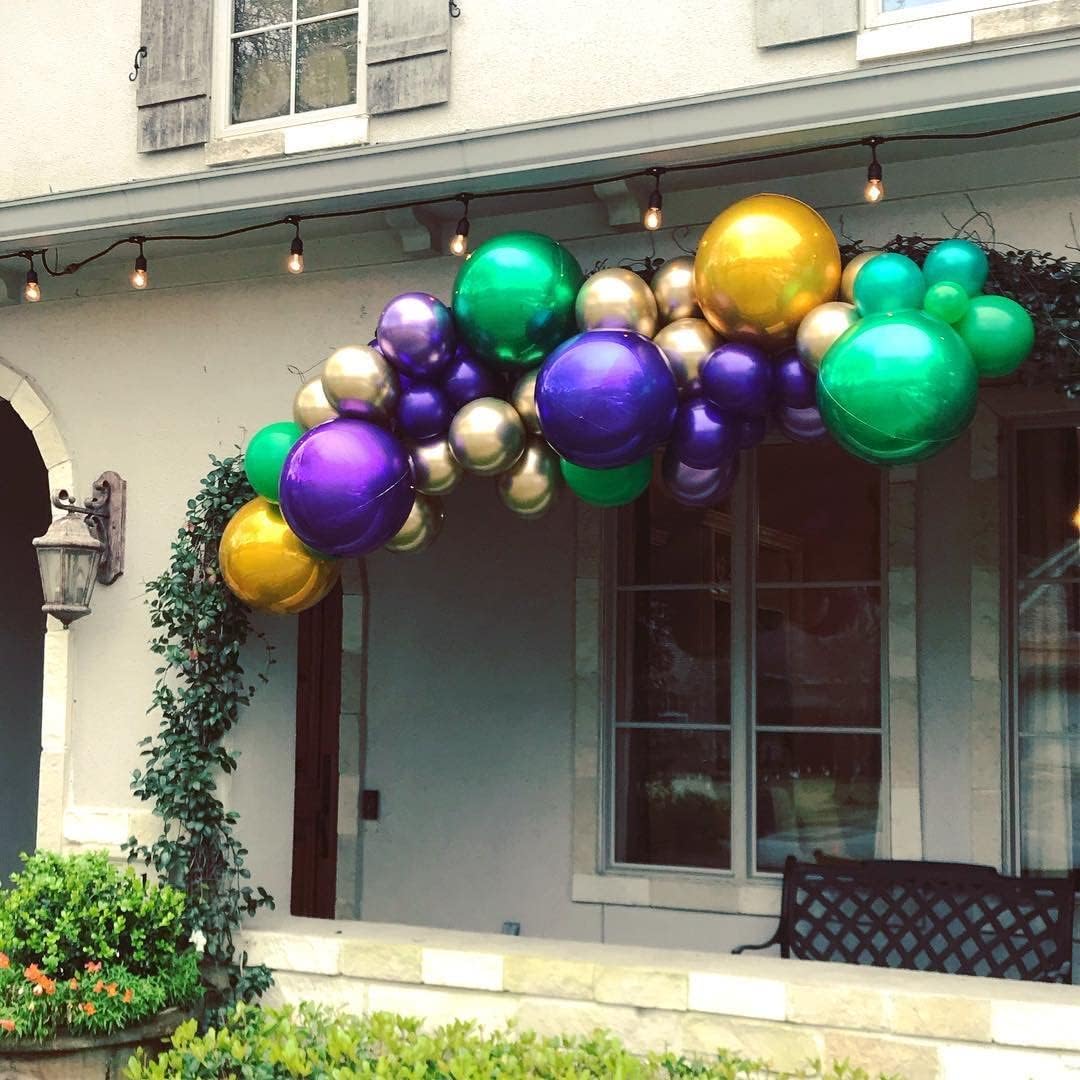 6 Pack 22 Inch 4D Purple Balloons Big Round Foil Balloons Purple Metallic Balloons for Wedding Birthday Bridal Shower Baby Shower Decorations Party Supplies