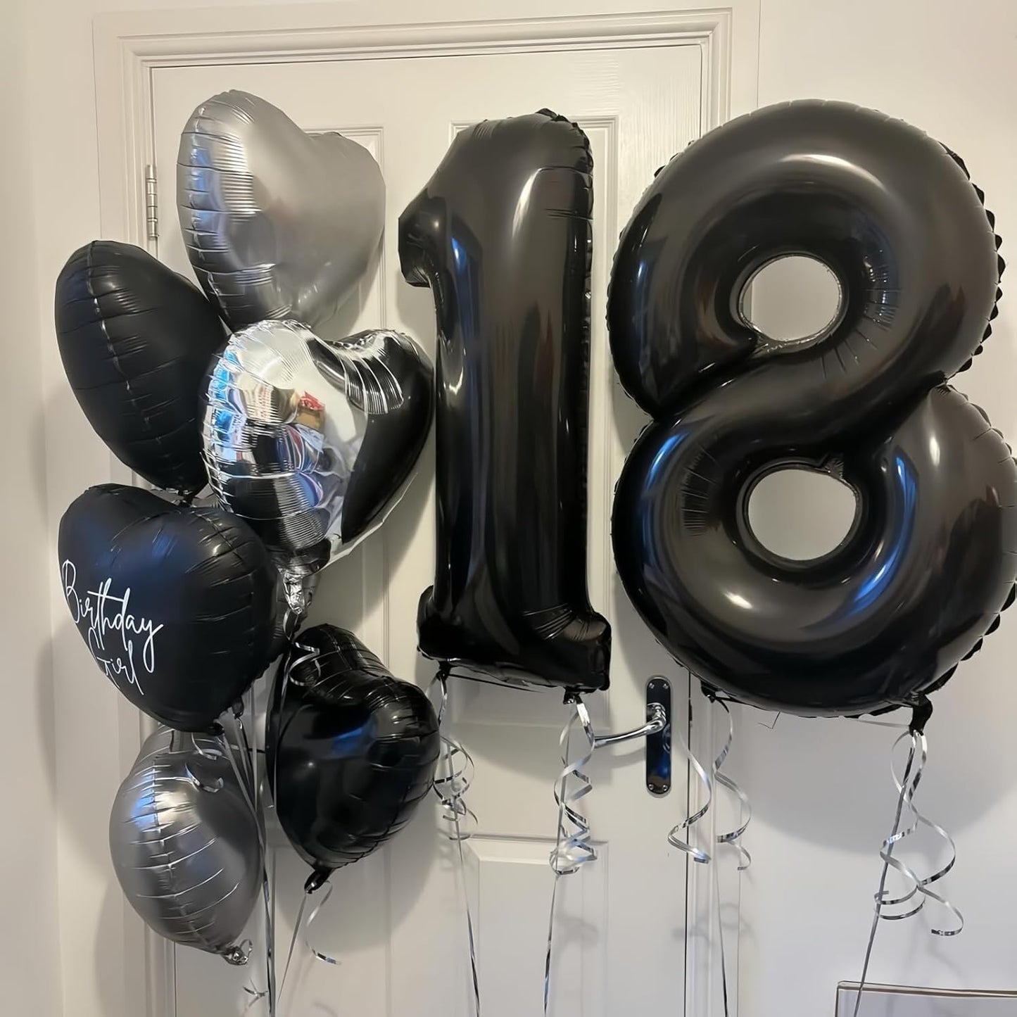 Black 1 Balloon Number,40 Inch Number 1 Balloon Large Black 1 Foil Mylar Helium Balloon for Birthday Party Decorations