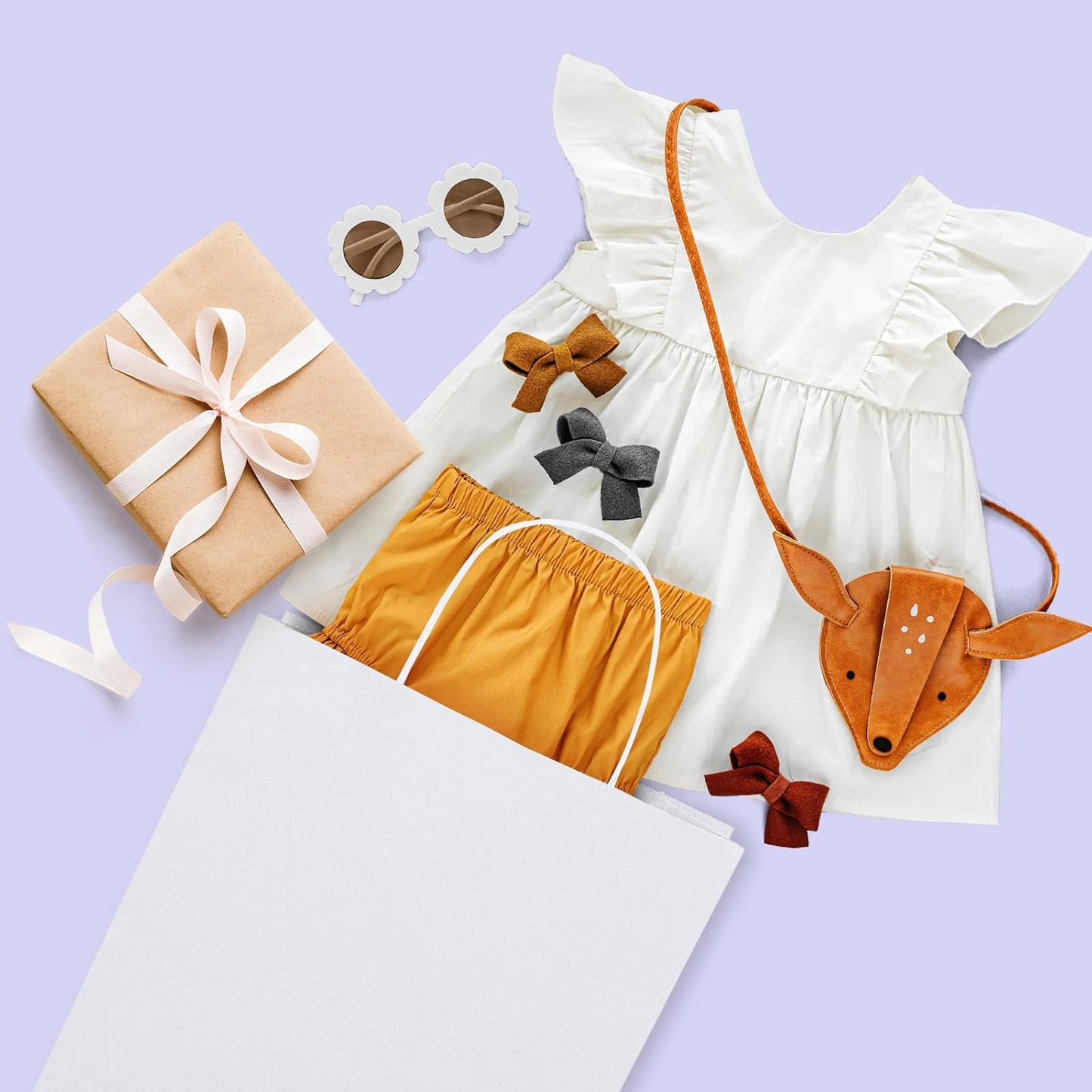 GSSUSA White Kraft Paper Gift Bag with Handles, 10x5x13 Bulk Shopping Grocery Paper Bags 100 Pc, Party Favor, Retail, Small Business, Packaging, Mother's Day, Merchandise, Boutique, Wedding