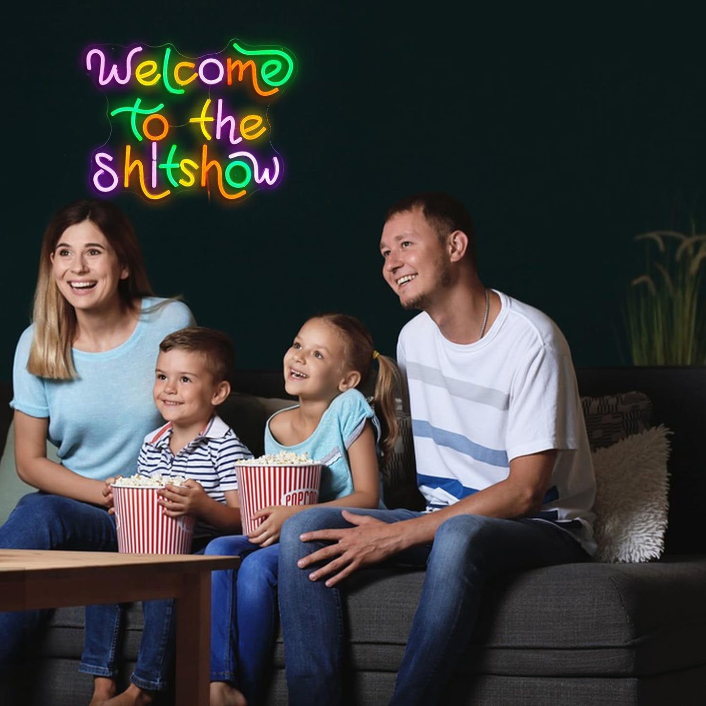 Welcome To The Show Neon Sign USB Powered Individual Fashion Decor Neon Sign Dimmable Multicolored Neon Light for Wall Decor Led Light Up Letters Sign for Vogue Occasion Home Bar Art Wall Decor(16.5*12.6 In)