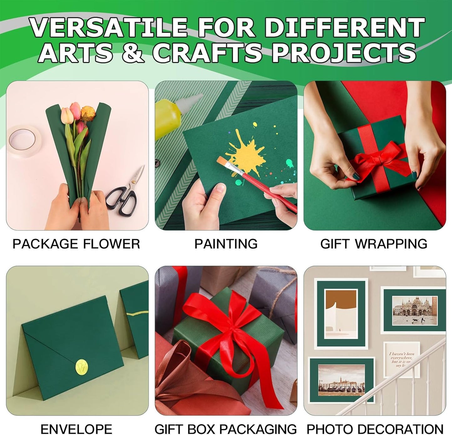 Vanhench 17.5"×963" (80 1/4FT) Parrot Green Wrapping Paper Roll for Wedding, Birthday, Fathers Day, Wrapping Paper for Men, Bouquet Flower Crafts Poster, Green Bulletin Board Paper Roll