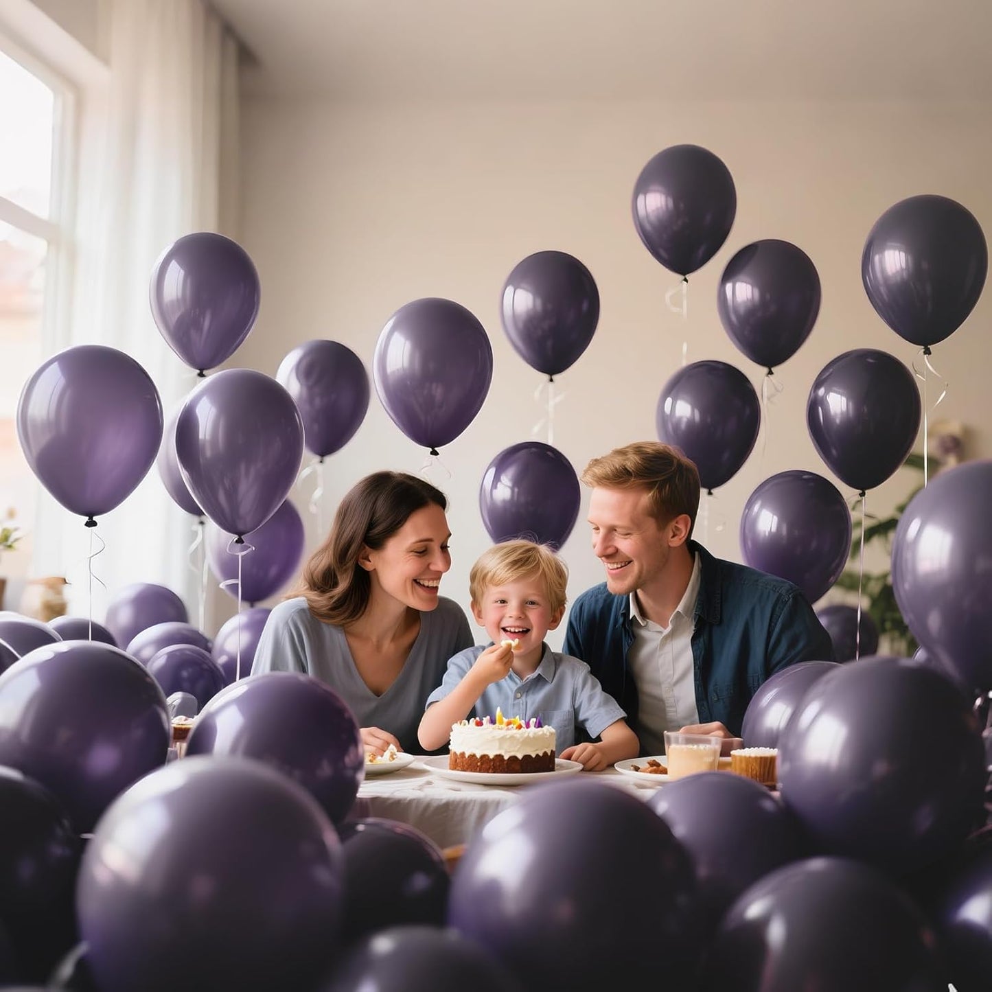 110pcs Dusty Purple Balloon 12 Inch, Dusty Purple Latex Balloons for Birthday Party Baby Shower Wedding(with 2 Ribbons).