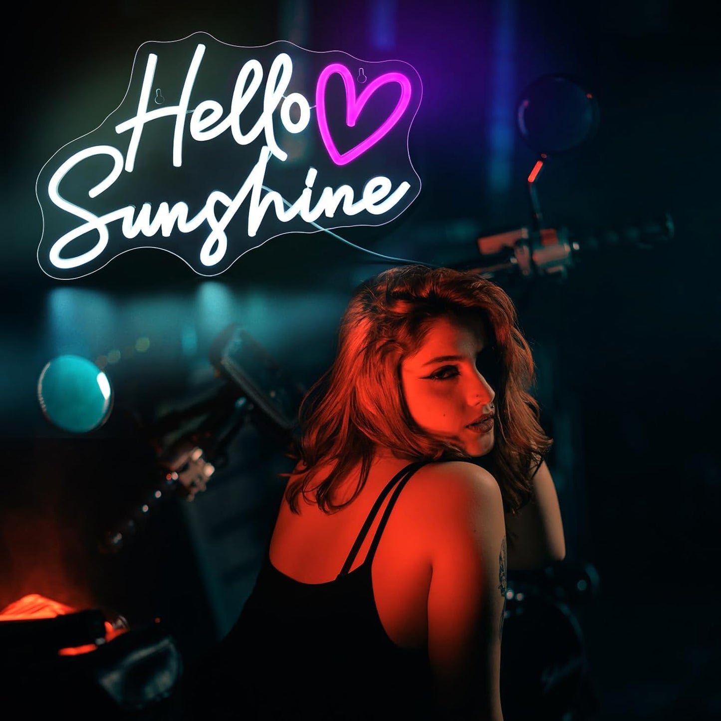 Hello Sunshine Neon Signs for Wall Decor White LED Neon Sign for Room Neon Light Sign for Wall Decor Birthday Party USB Powered