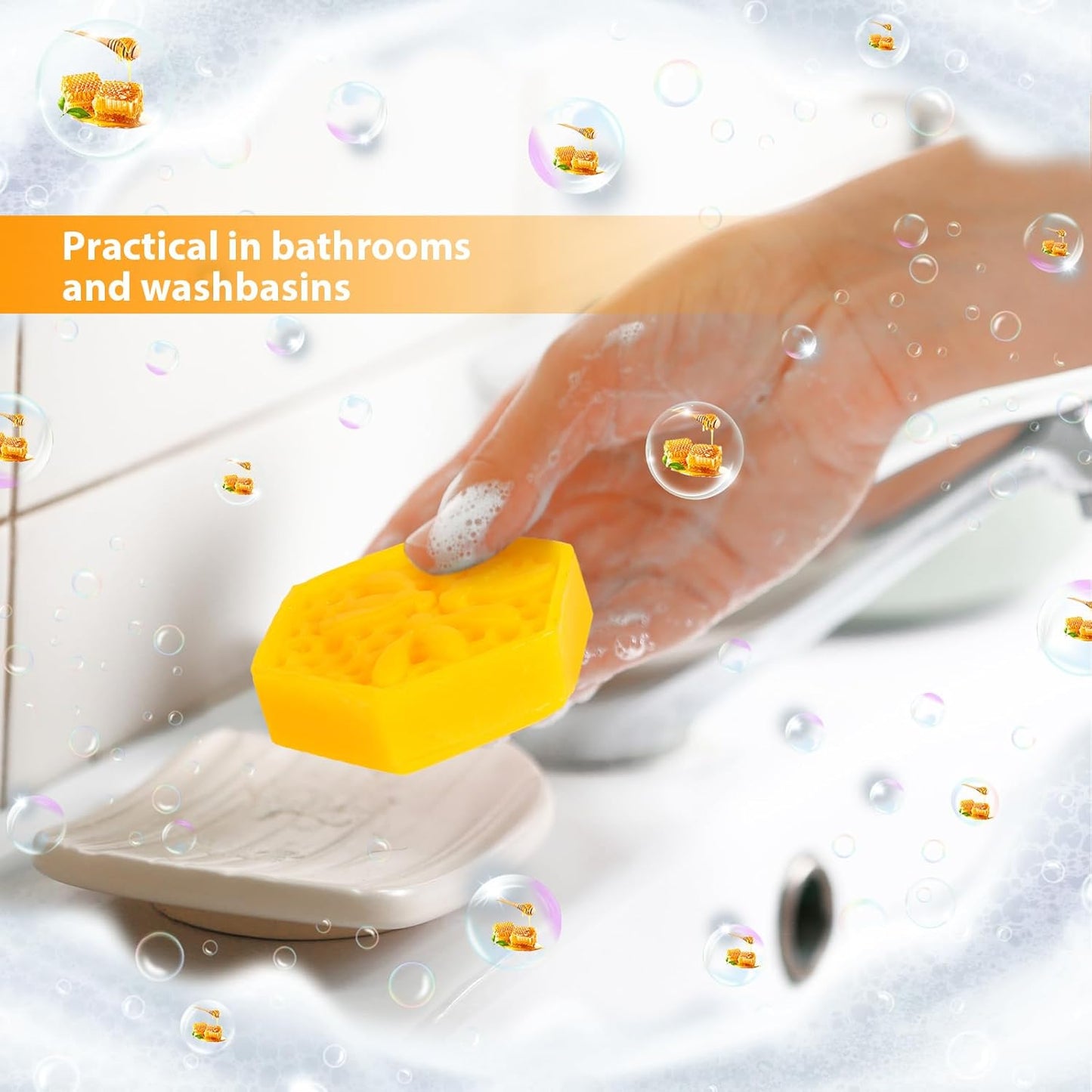 Demissle 25 Set Bee Themed Baby Shower Favors Including Honeycomb Soap with Thank You Card Gift Bags Honey Soap Gift for Guest Gender Reveal Party Decorations Baby Shower Game Prizes