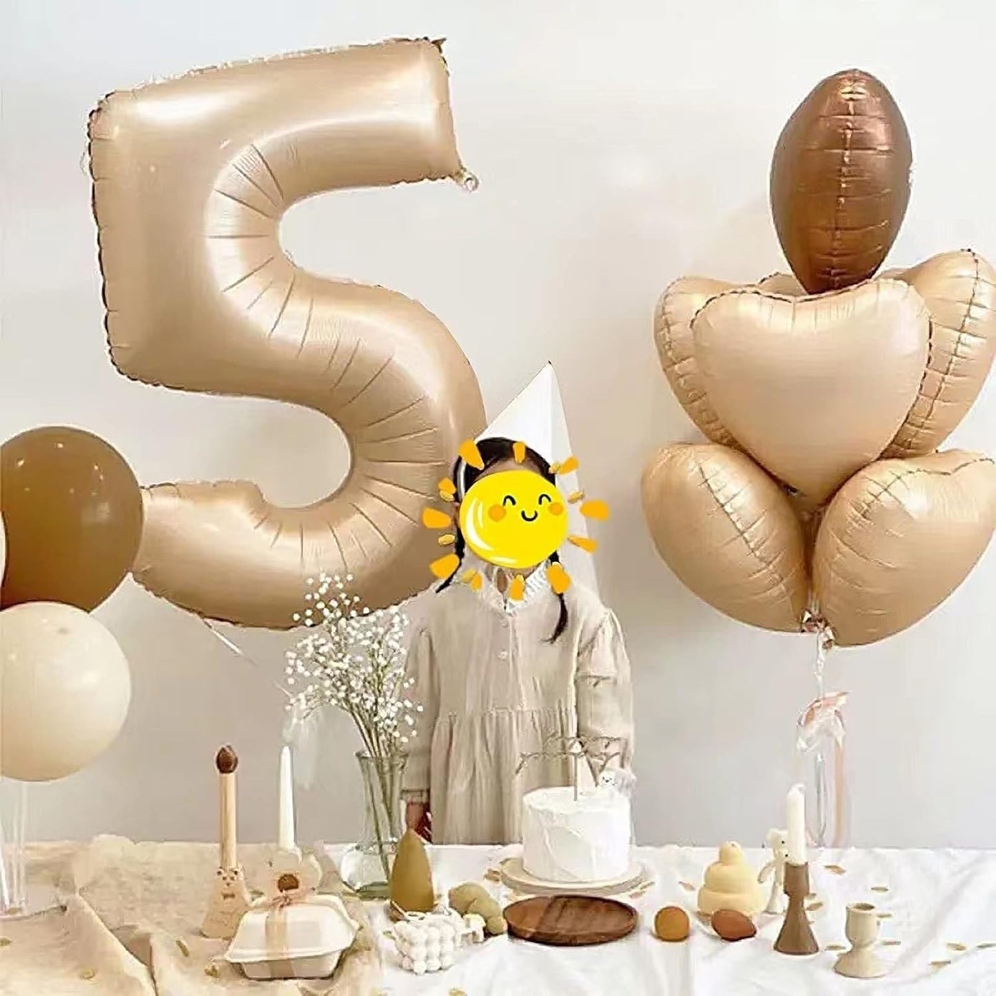 10Pcs Coffee Foil Heart Shaped Balloons 18 Inch Brown for Baby Shower, Wedding, Valentine Decorations - Love Party Decorations