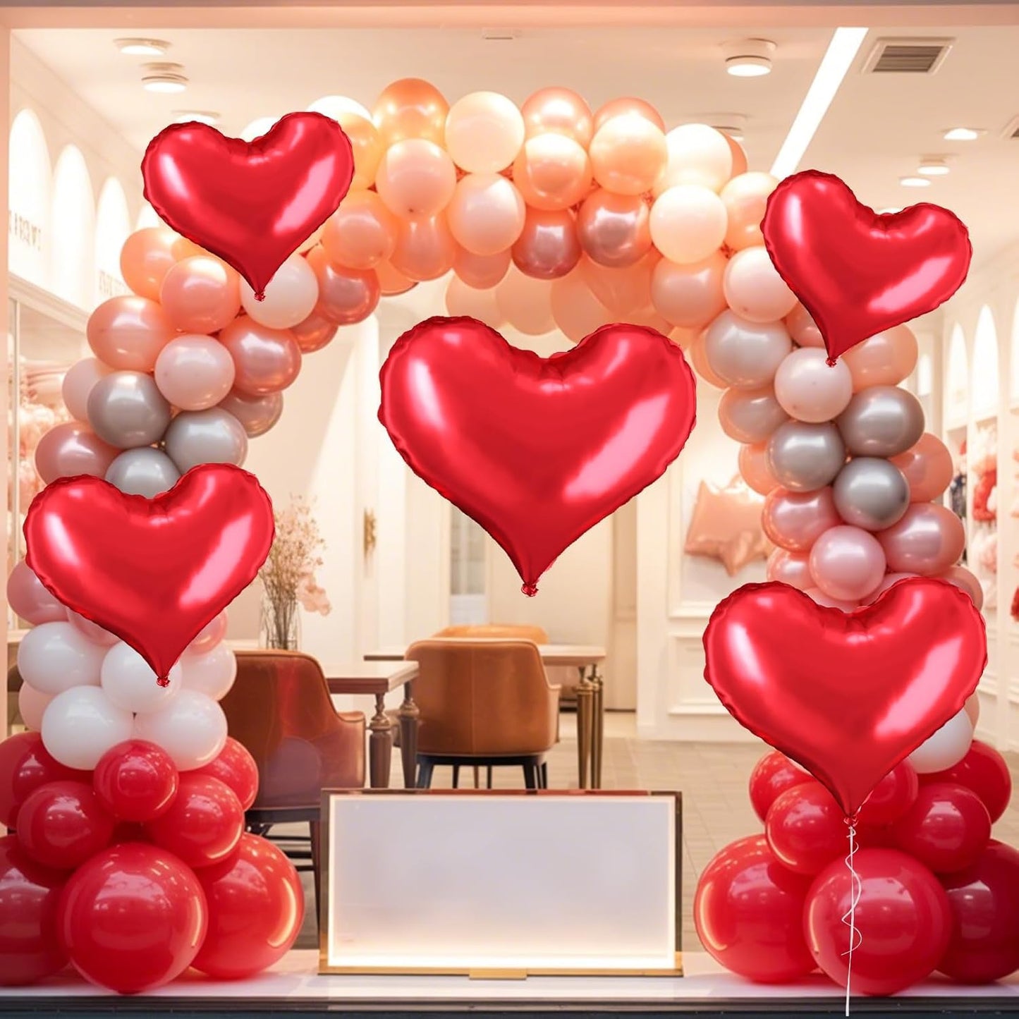 20 Inch Red Heart Balloons, 10 Pcs Heart Shaped Valentine Foil Balloons, Red Love Helium Balloon for Valentine Bridal Shower Anniversary Wedding Birthday Bachelorette Party Decorations