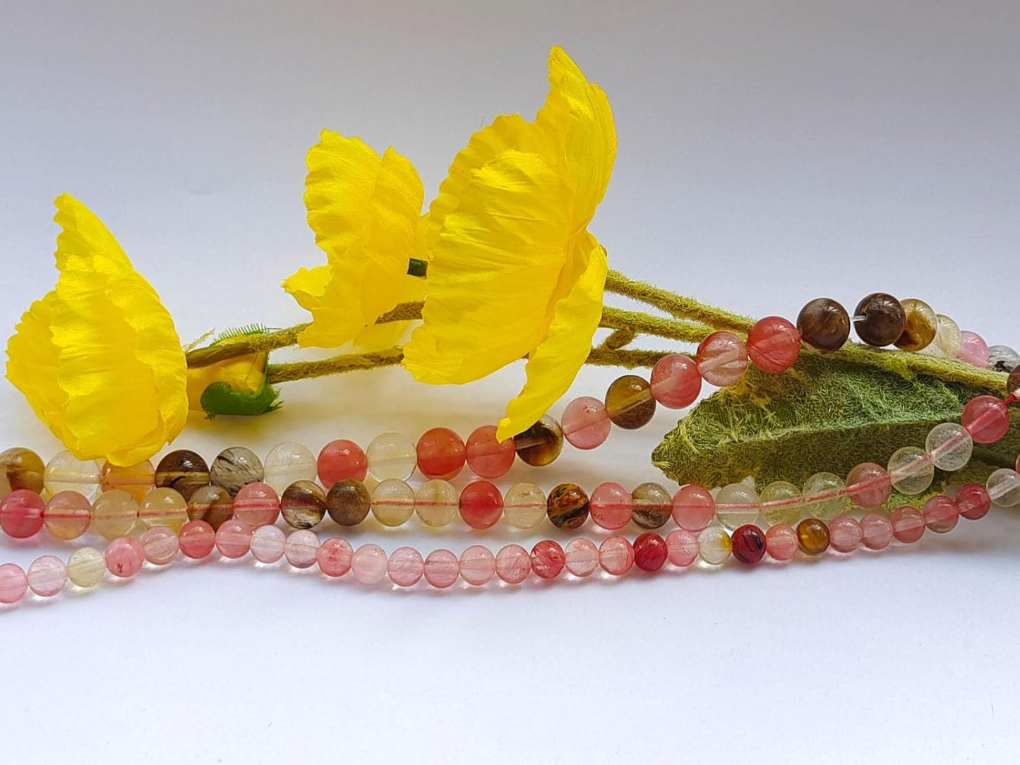 Stone Beads 6mm 140pcs Colorful Watermelon Quartz Beads Round Loose Gemstones Beads for Bracelet Necklace Jewelry Making (6mm, 60622 Colorful Watermelon Quartz)