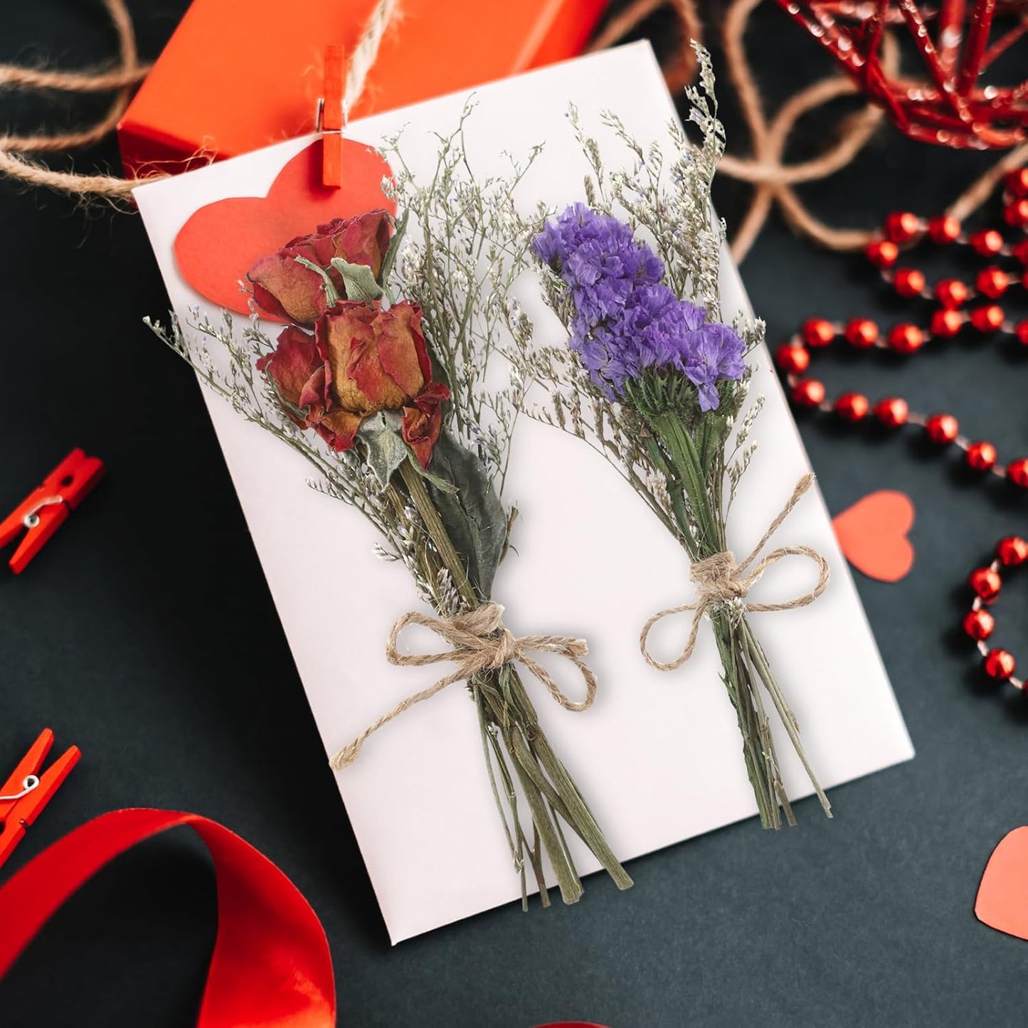 12/24 Pack Dried Flowers for Vase Various Mini Bouquet Dried Small Wildflowers Natural Real Flowers Bulk for Crafts DIY Wedding Decor (12, Forget Me Not)