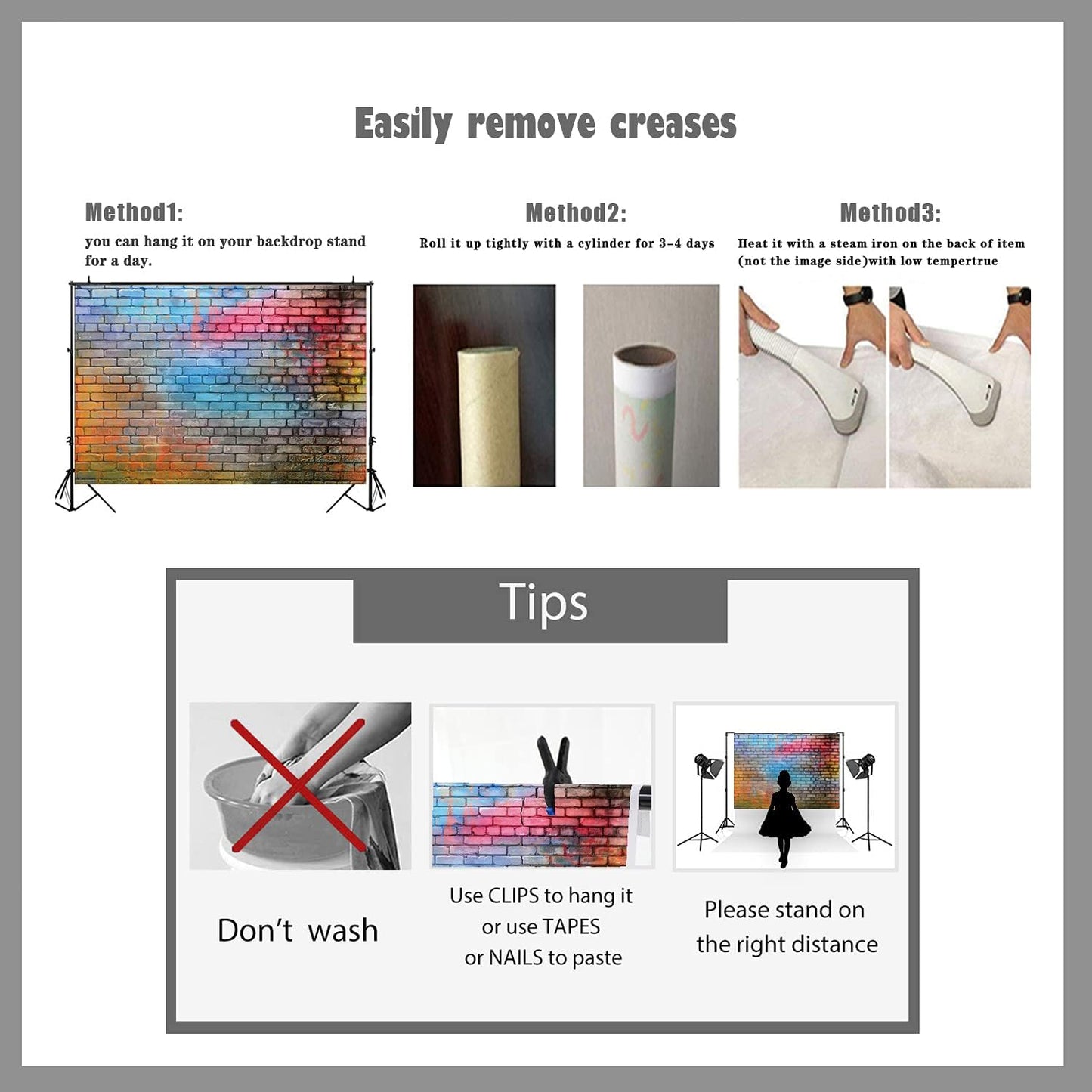 LTLYH 8x6ft Colorful Brick Wall Photo Backdrop Baby Birthday Wedding Party Photography Background Decor Studio Photo Booth A081ā¦