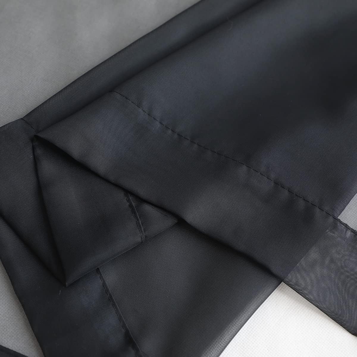 Window Black Sheer Curtains 48 Inches Width 45 Inches Long 2 Panels Sheer Curtain Clear Curtains Basic Rod Pocket Panel for Home Living Room Bedroom Kids Room Yard Patio Parlor Sliding