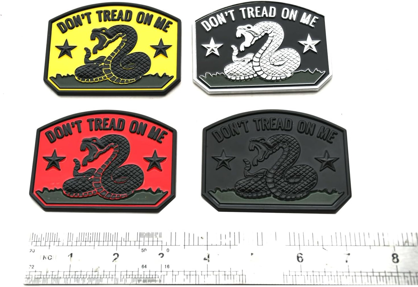 1x Gadsden Flag Rattlesnake Car Emblem 3D Decal Sticker with Don't Tread ON ME Slogan Fit for Car Truck Motorcycle Window Door and Flat Surface (Black Red)