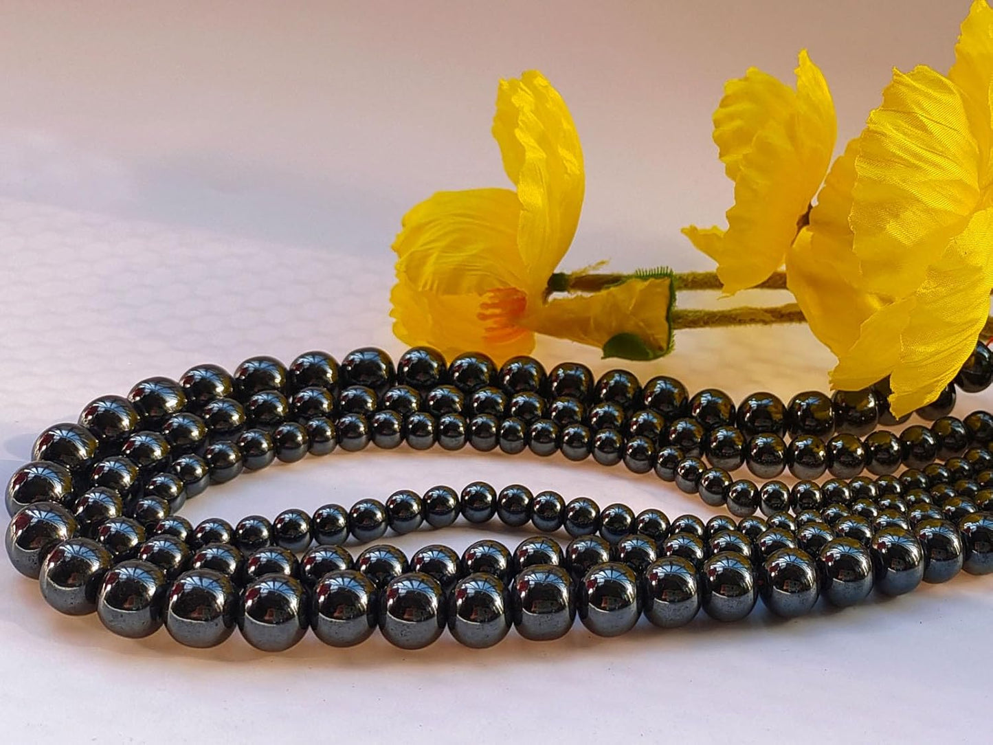 Stone Beads 10mm 60pcs Black Hematite Beads Round Loose Gemstones Beads for Bracelet Necklace Jewelry Making (10mm, 61019 Black Hematite)