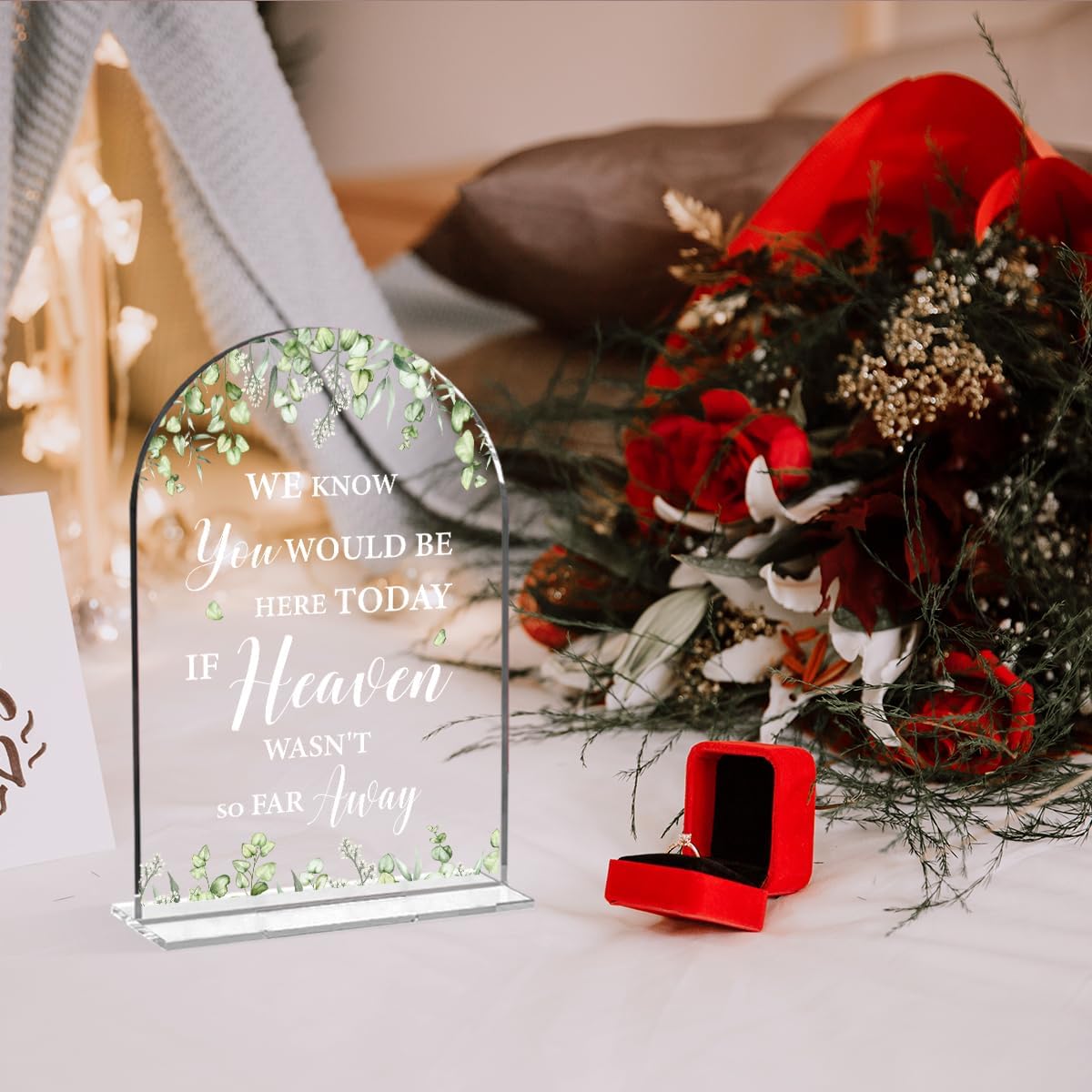 Wedding Memorial Sign We Know You Would Be Here Today If Heaven Clear Acrylic Table Sign for Marriage Parties Anniversaries Reception Cafe Hotel Party Bar Business Event