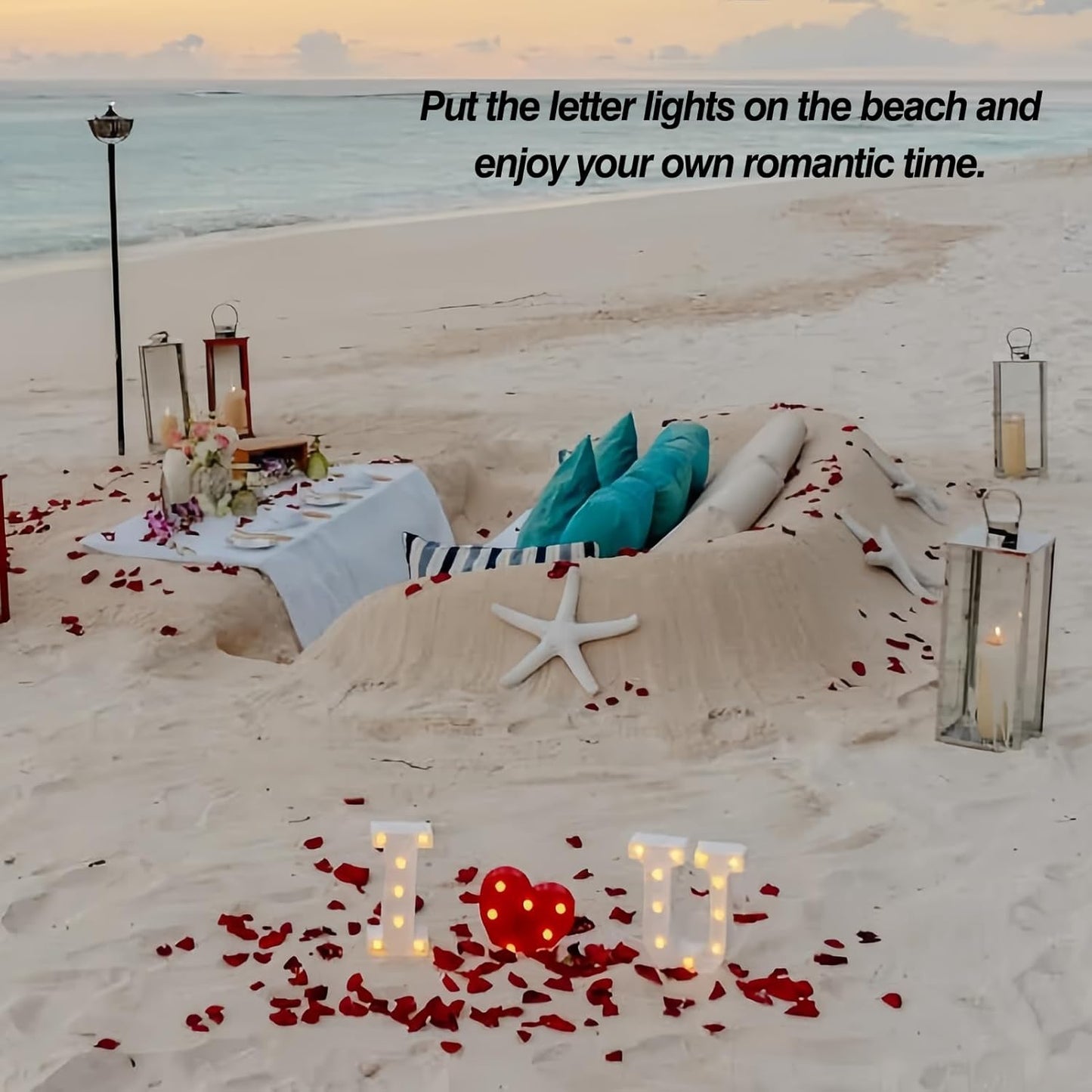 LED Marquee Letter Lights, Light Up Letters Marquee I Love U Sign, Decorative LED Alphabet Lamp, Battery Operated, Warm White Letter Sign for Wedding, Proposal Decoration