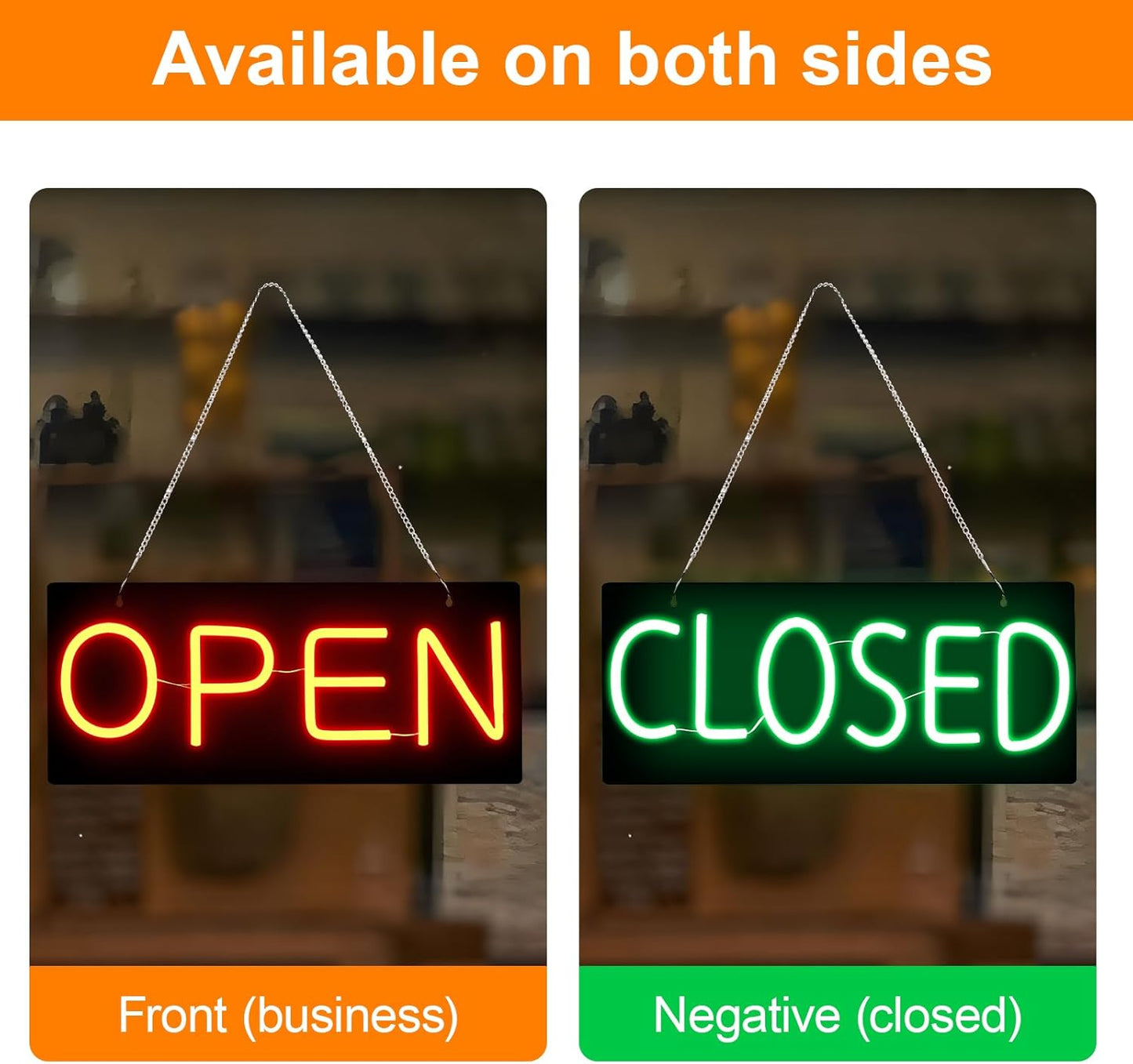 Led Open Sign for Business,OPEN and Close Double sided switching,Powered by 5V USB, And Adjustable Bright,Neon Sign for Storefront Window Glass Door Shop Store Florists Bar 15.7'' X 7''