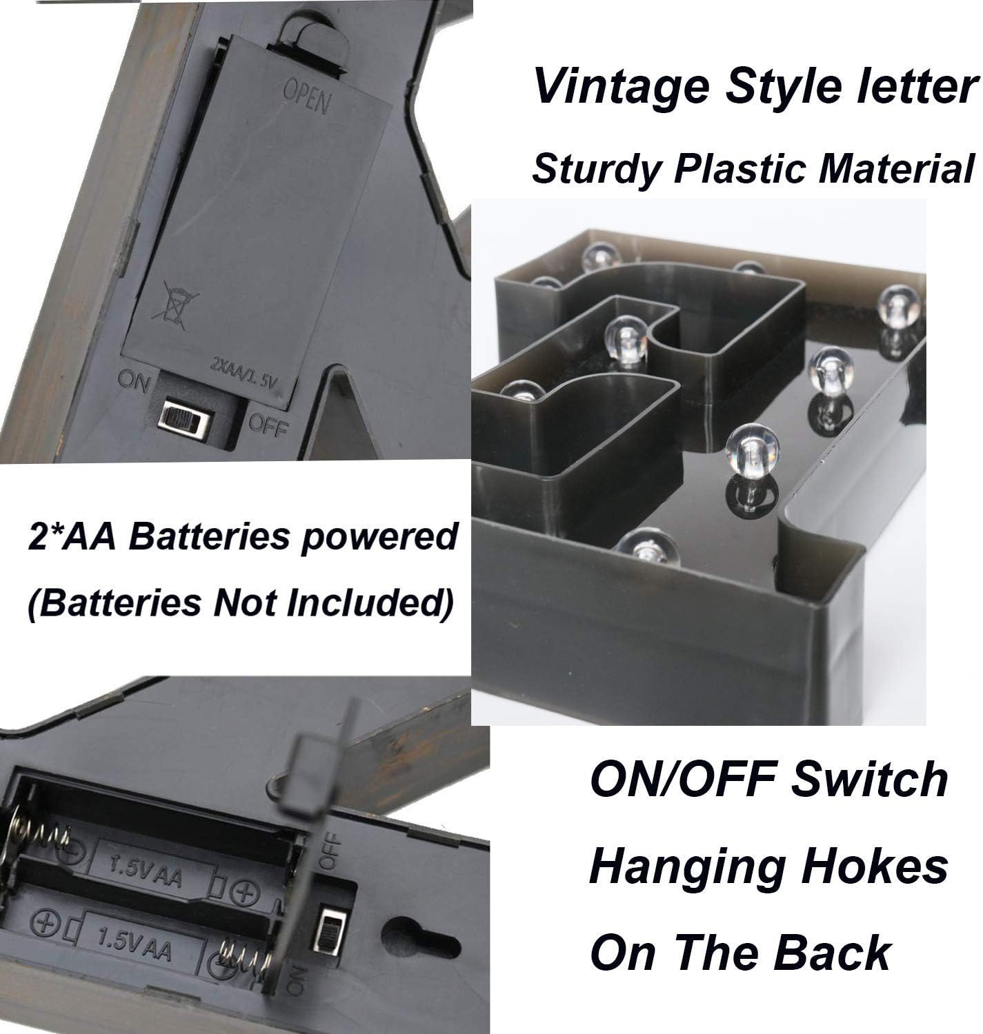 Light Up Black Alphabet Marquee Letters Sign LED Marquee Number Lights Sign for Night Light Home Bar Christmas Lamp Birthday Party Wedding Decoration &